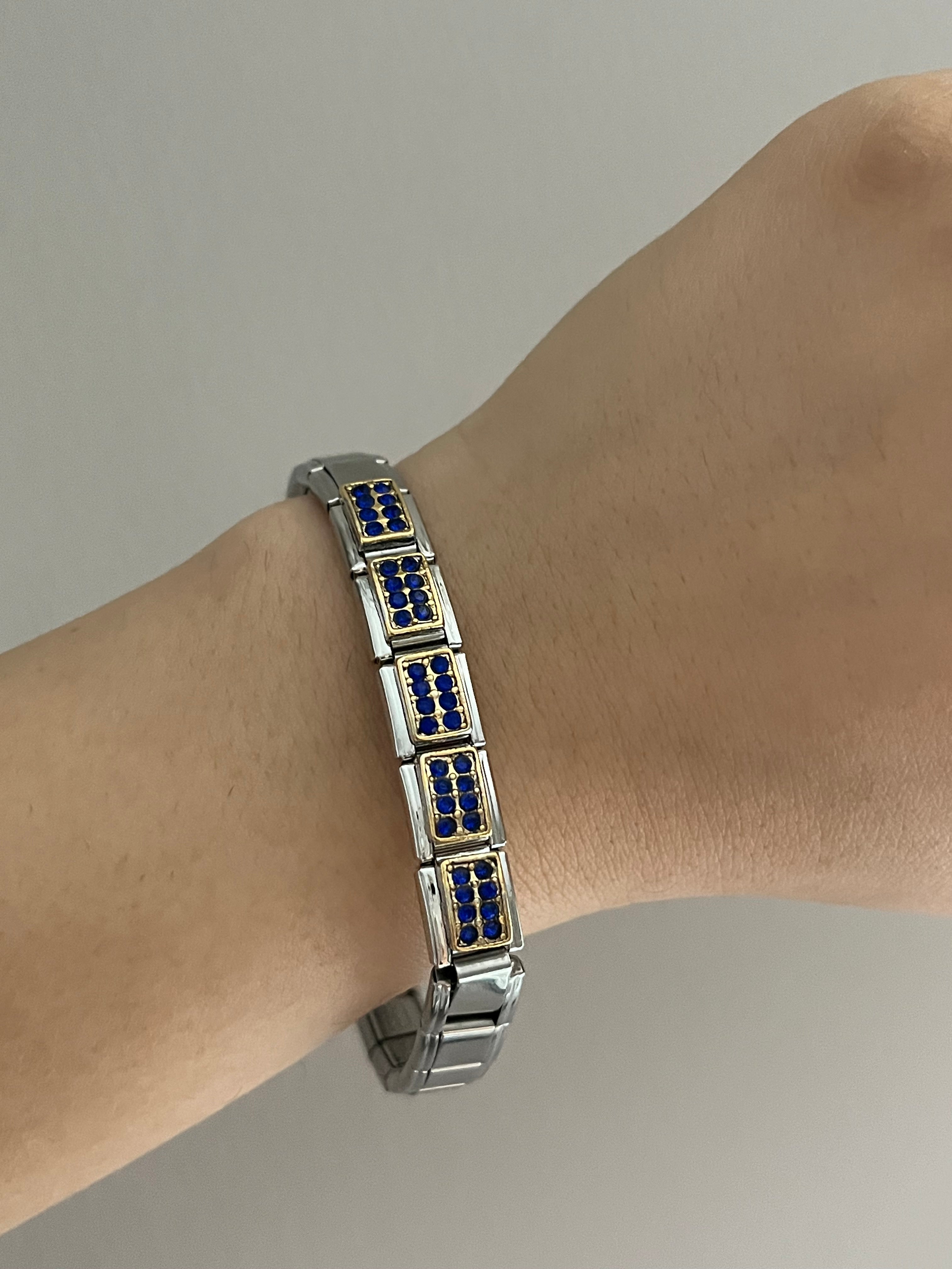 Çelik Nomination Charm Lacivert Boncuk