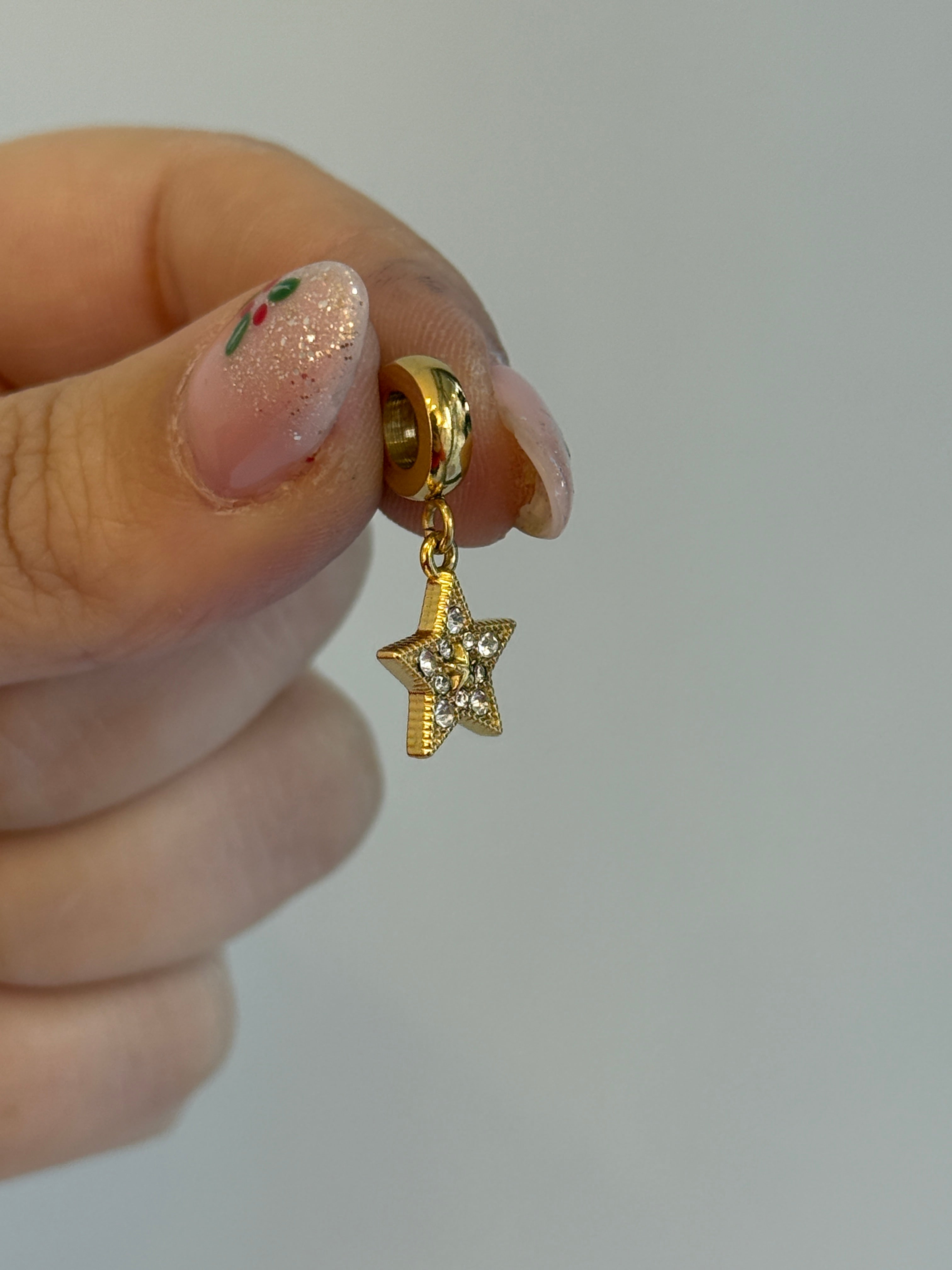 Çelik Taşlı Yıldız Charm