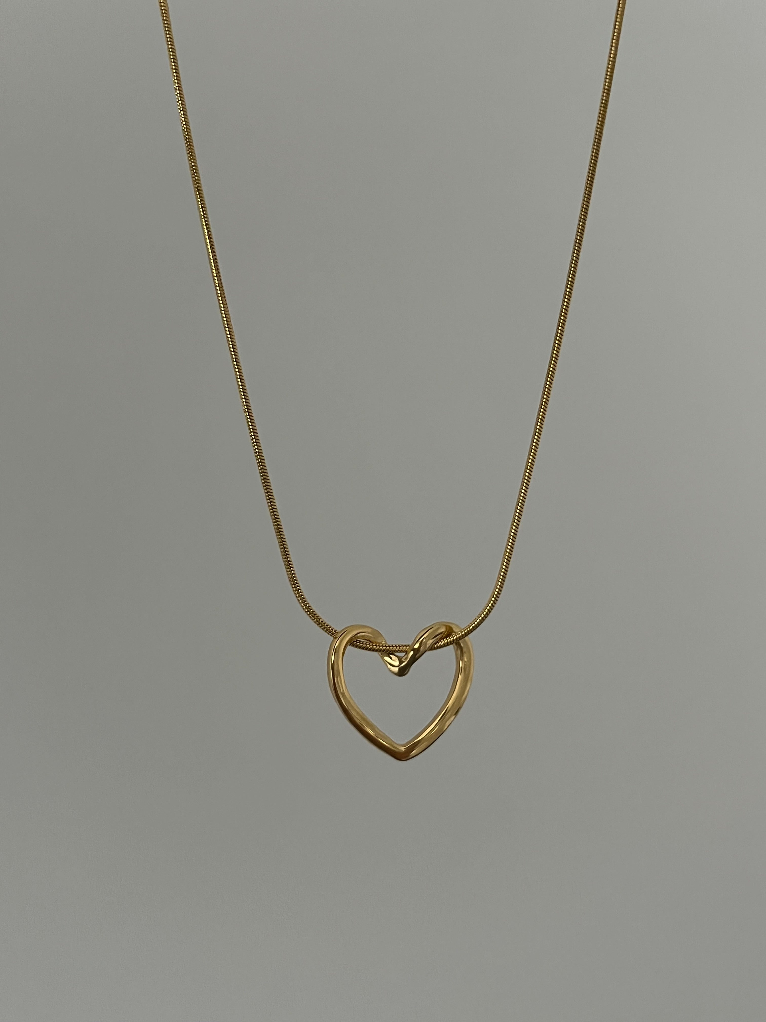 Kendin Tasarla Çelik Minimal Gold Kalp Kolye