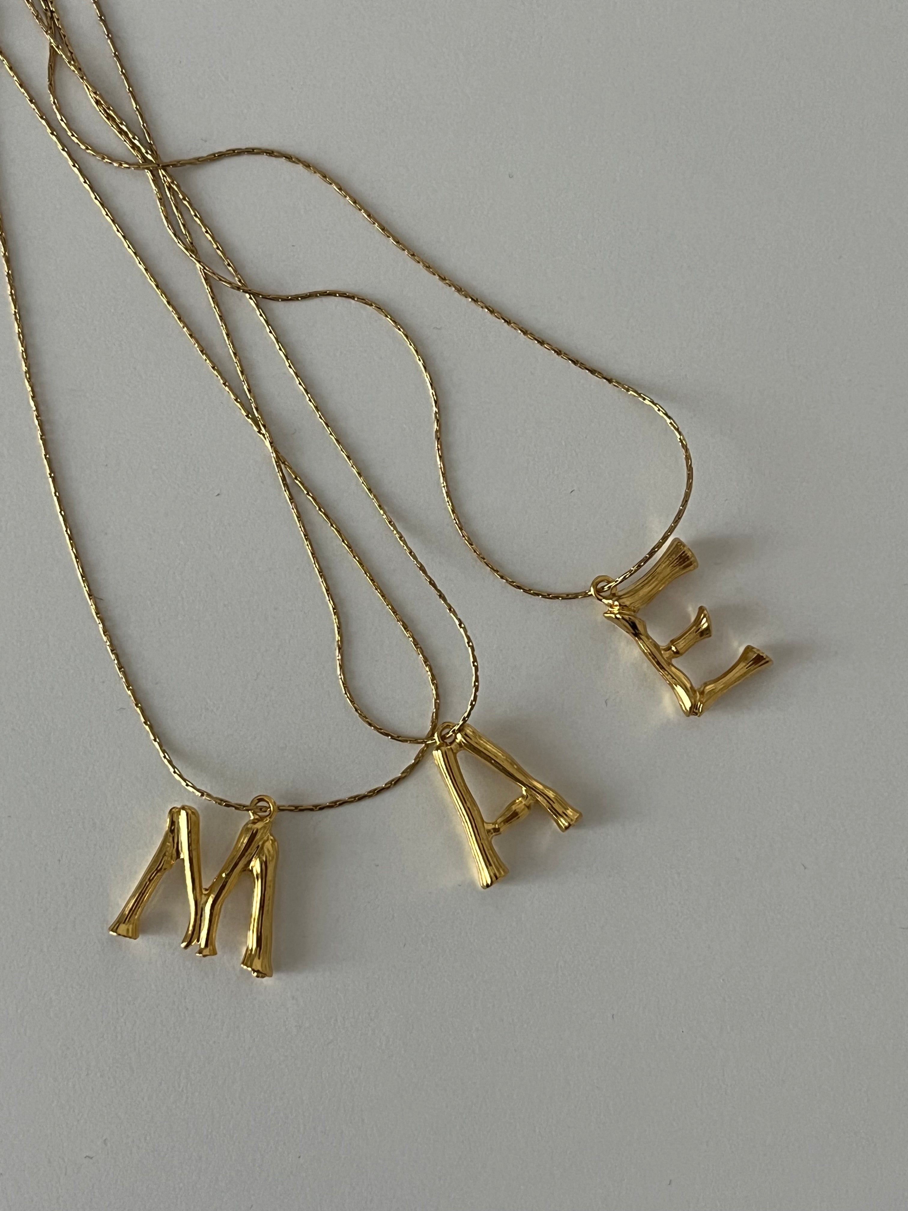 Kişiye Özel Kendin Tasarla Çelik Vintage Harf Kolye