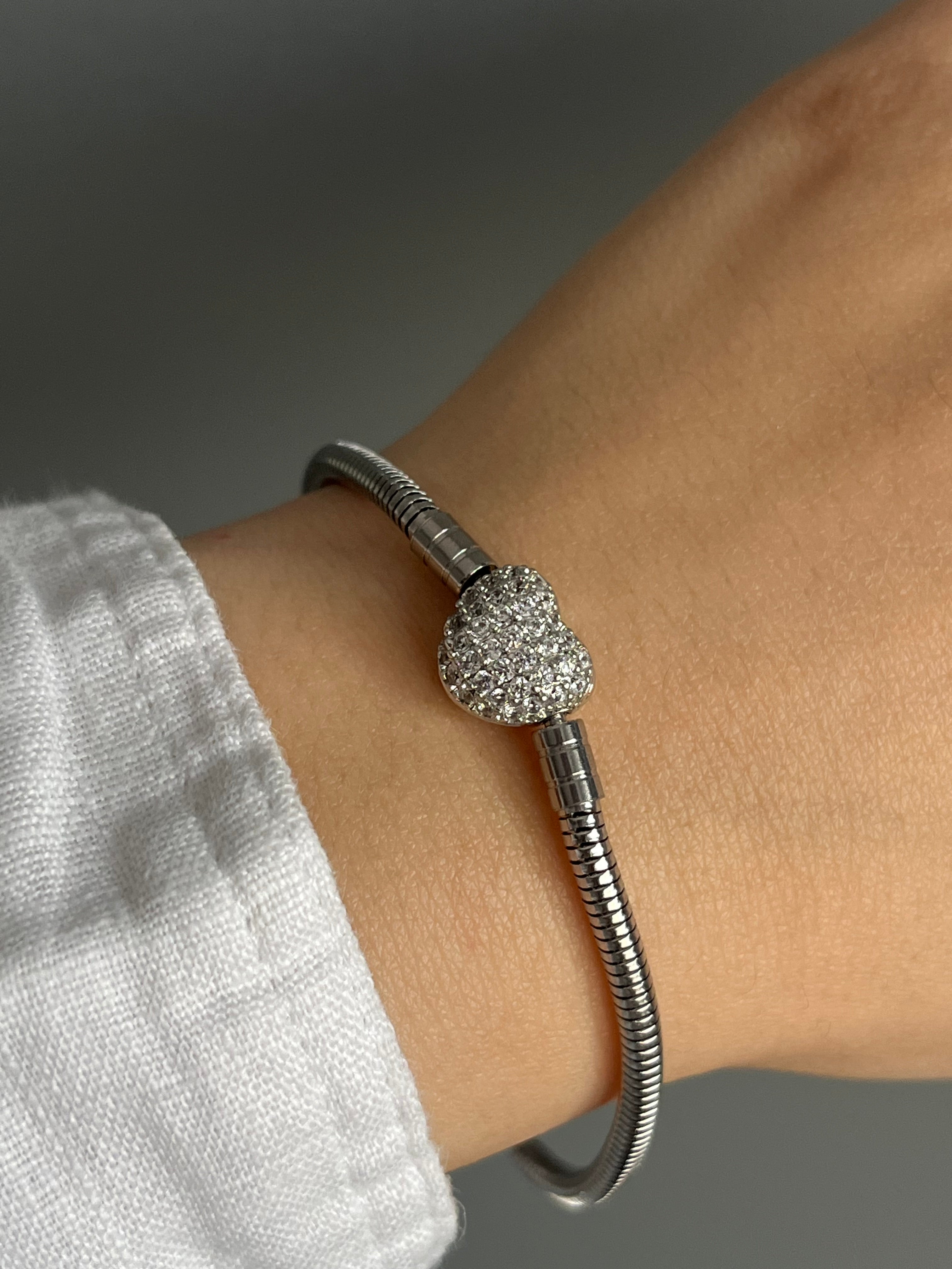 PNDR Marka Model Pave Taşlı Charm Bileklik