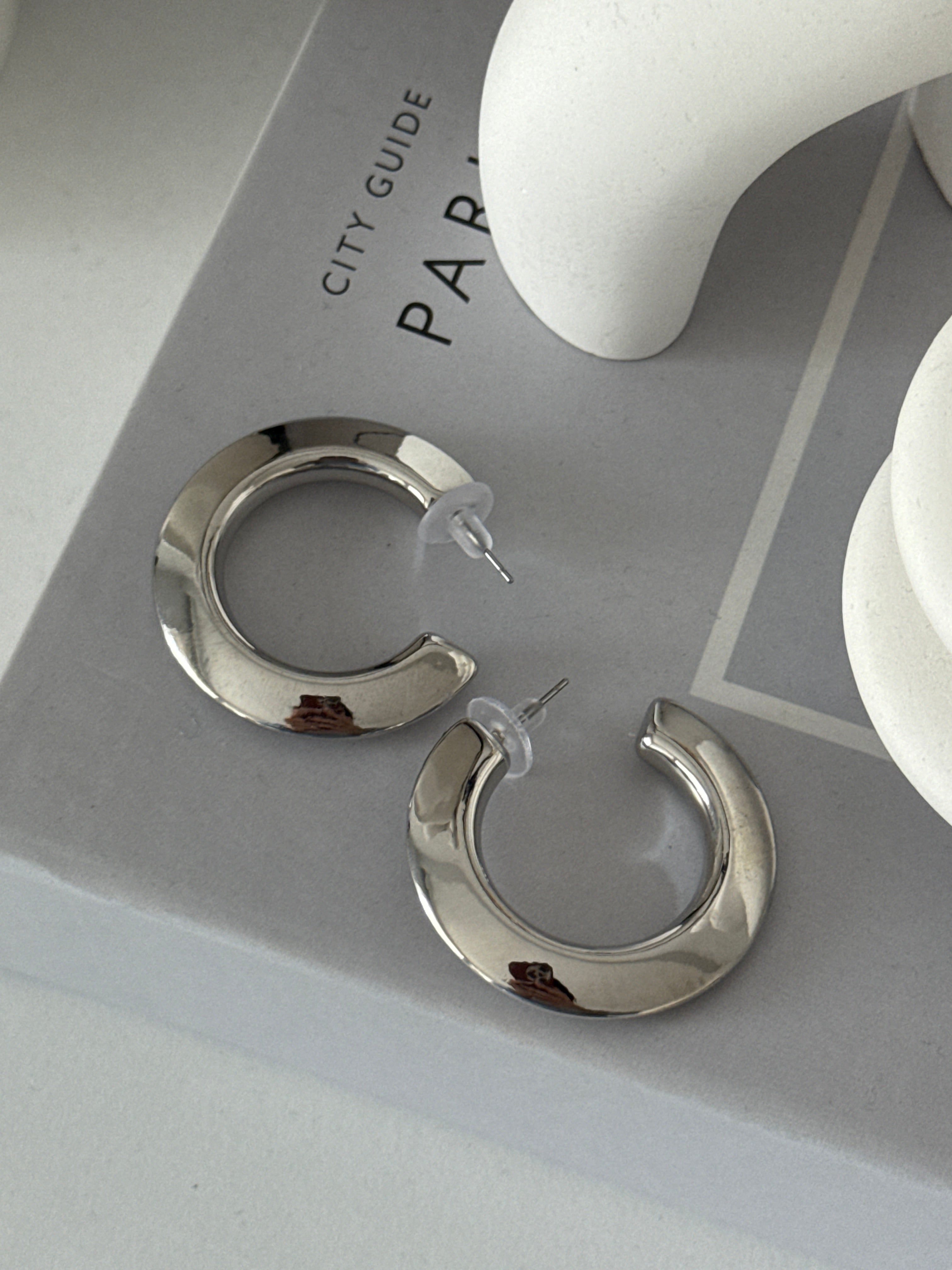 Silver Ensent Halka Küpe