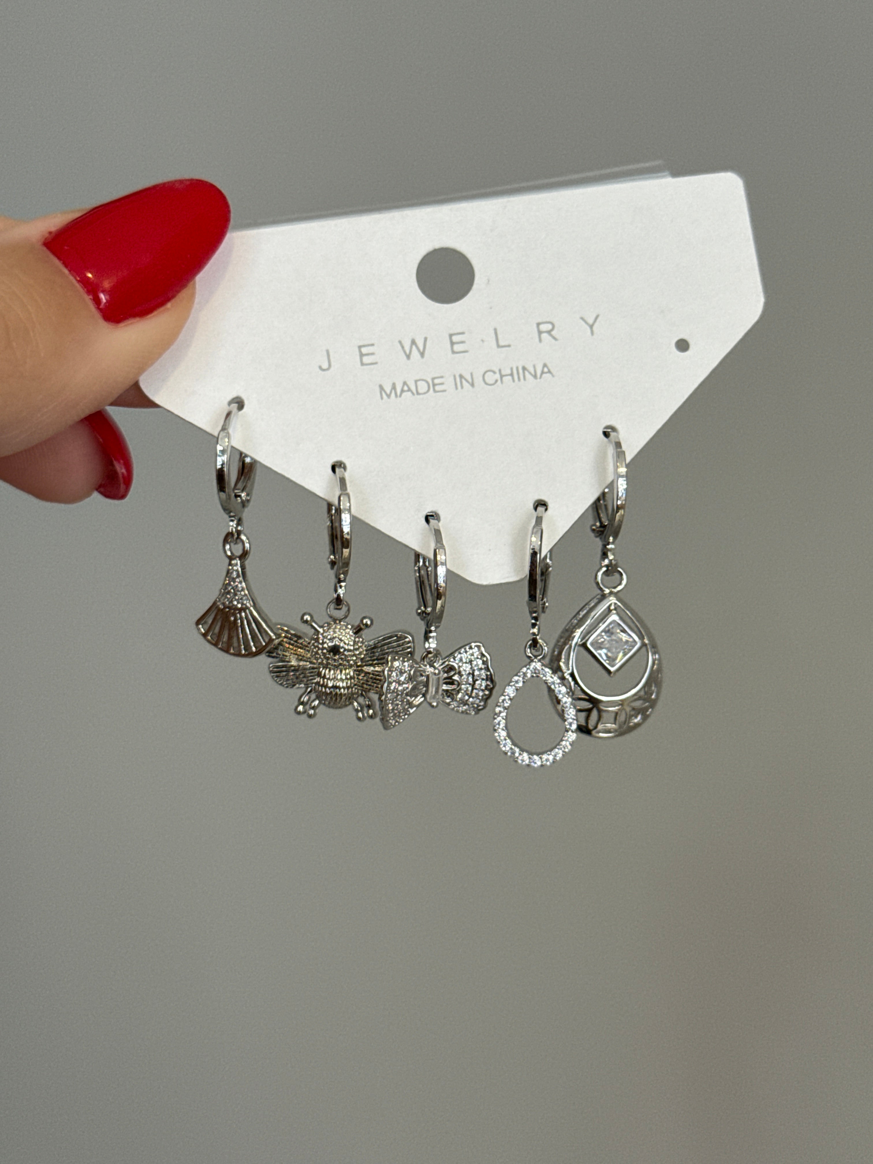 5li Set Silver Damla Küpe