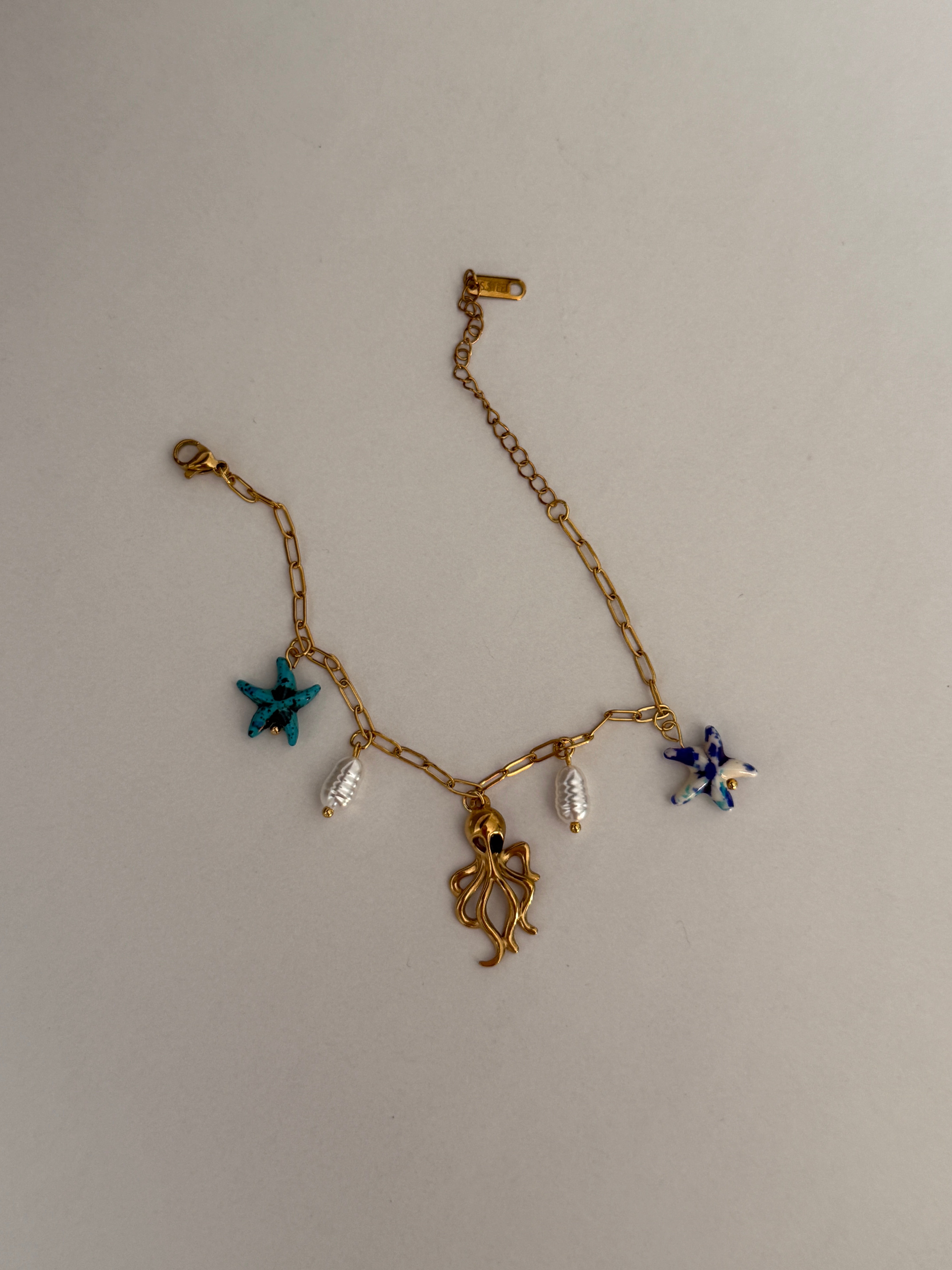 Çelik Marin Desenli Charm Bileklik
