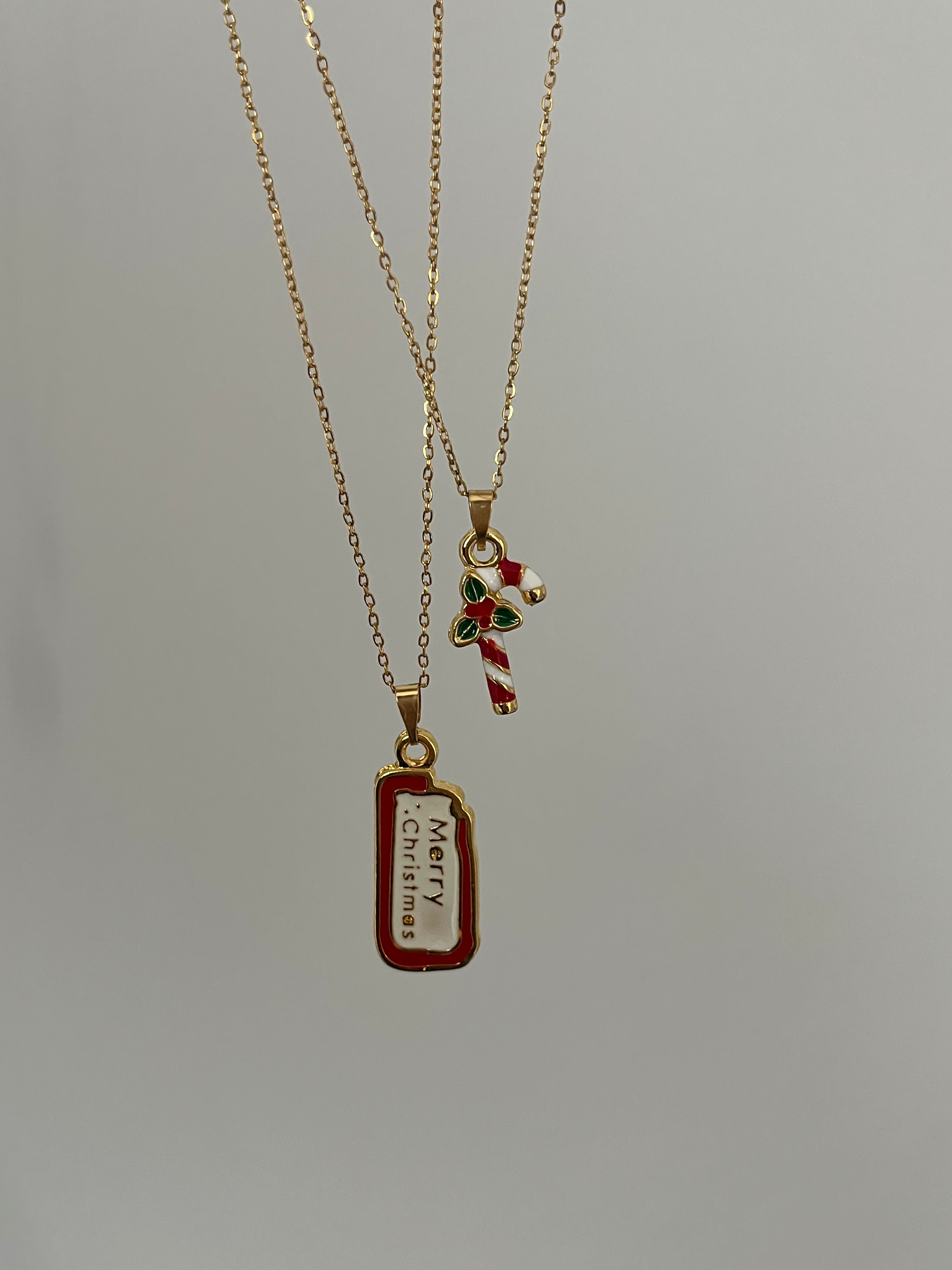 Özel Yapım Yılbaşı Yeni Yıl ve Şeker Bastonu Kolye