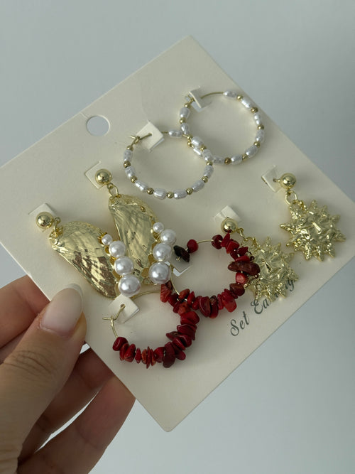 4lü Etnik Model Küpe Seti