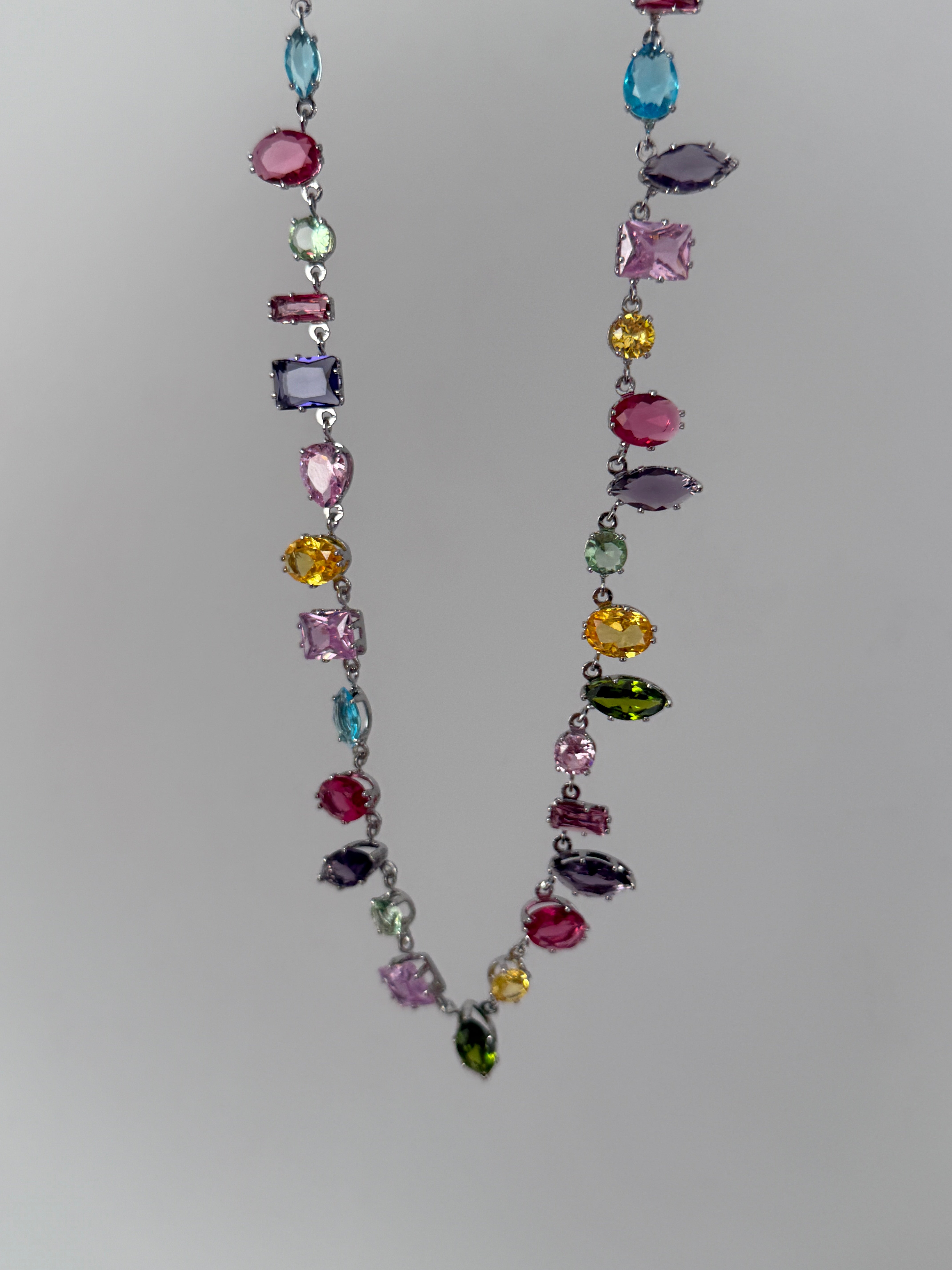 Vip Renkli Taşlı Gema Su Yolu Kolye