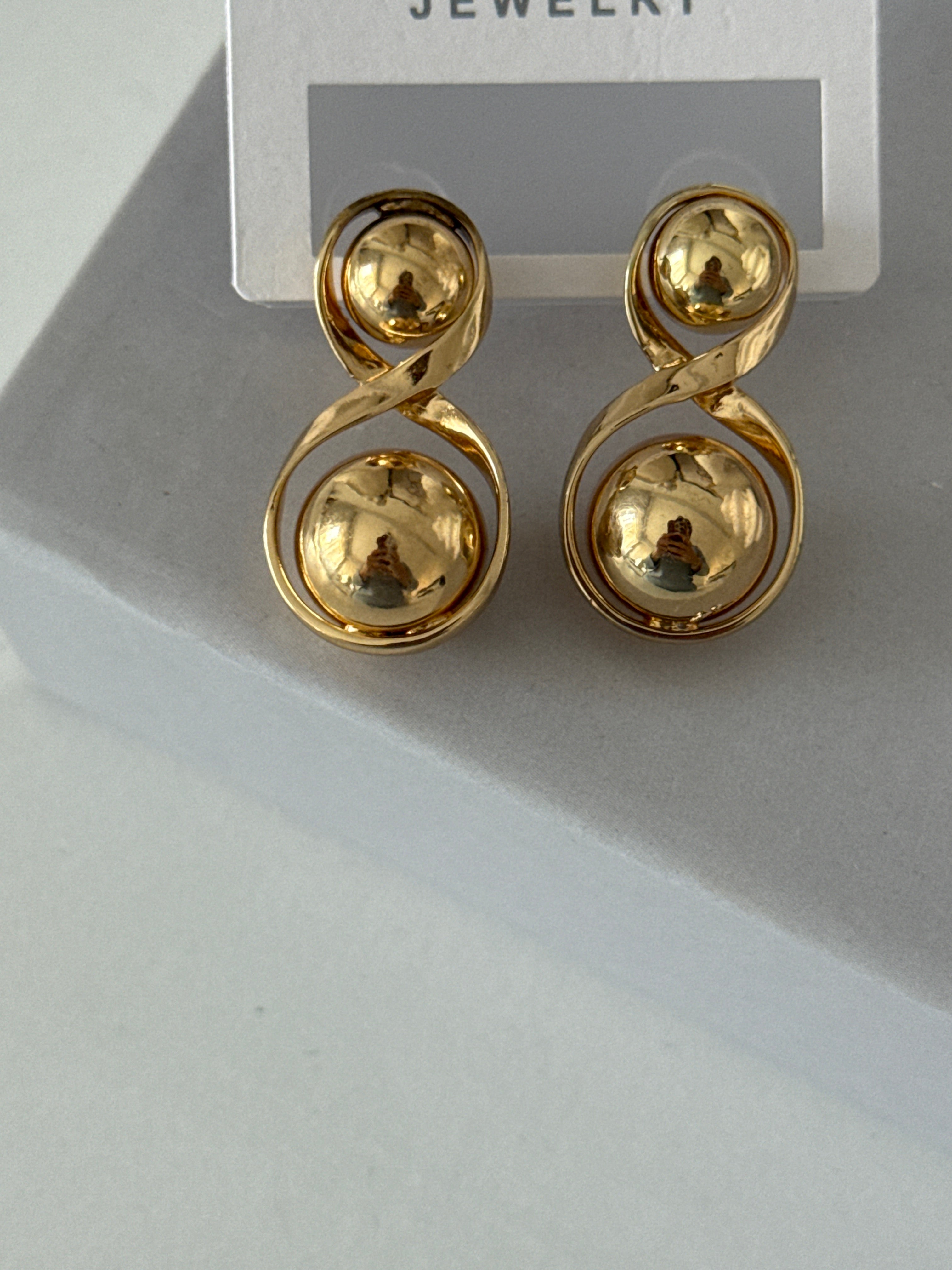 Gold İkili Top Küpe