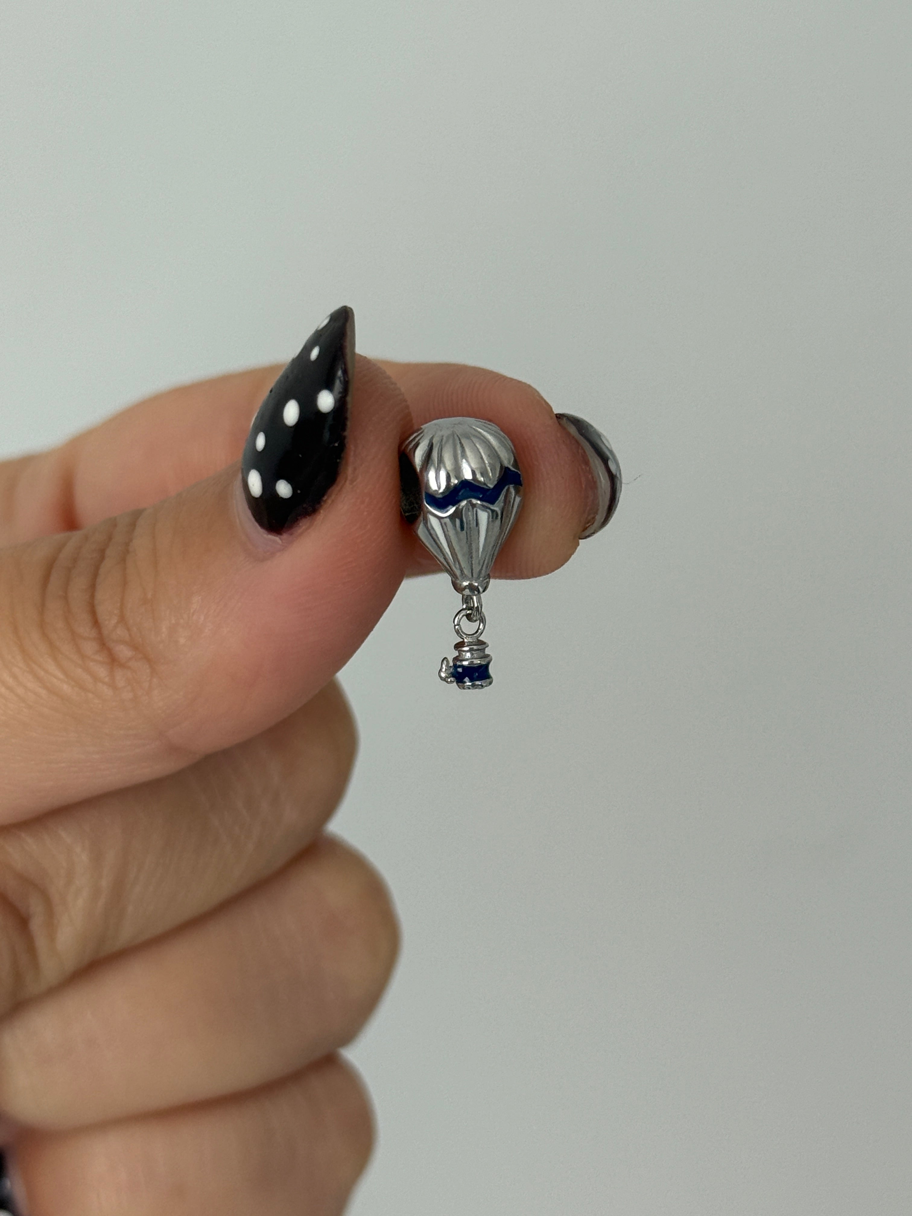 Çelik Mavi Balon Fener Charm