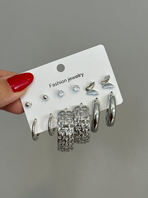 6lı Set Mivomi Silver Küpe