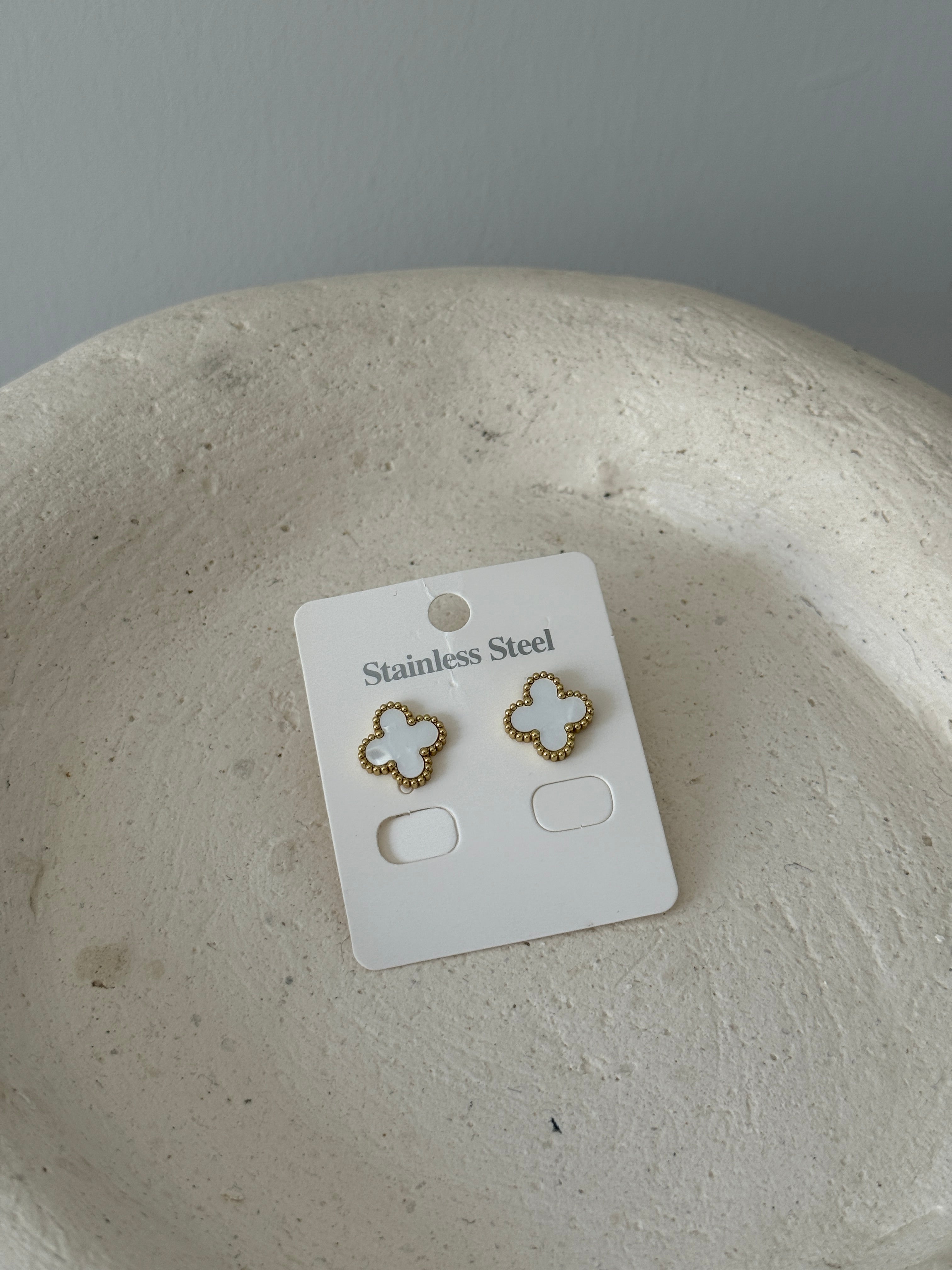 Çelik Beyaz-Gold Van Cl**f Küpe