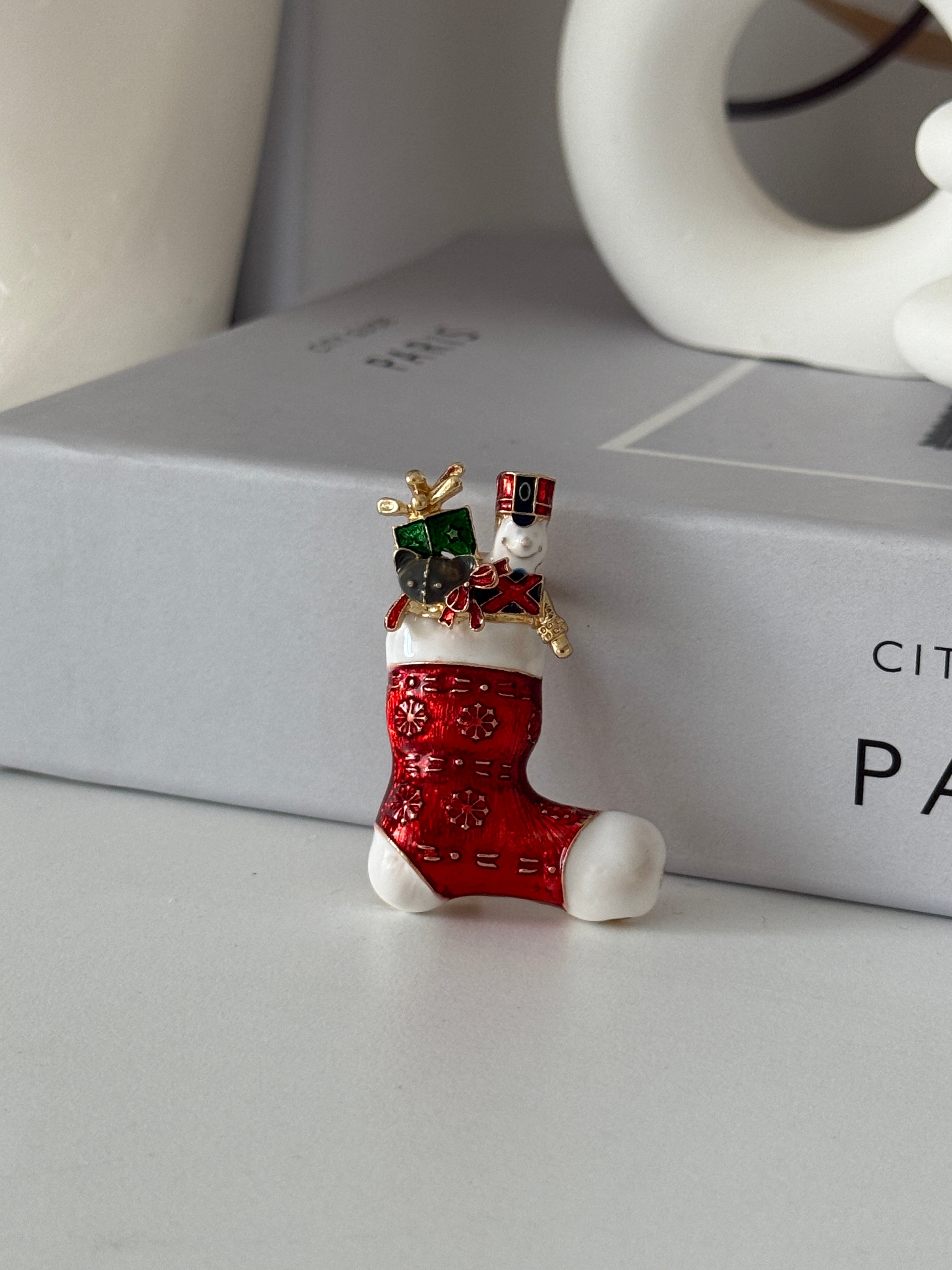 Yılbaşı Çorabı ve Kardan Adam Broş