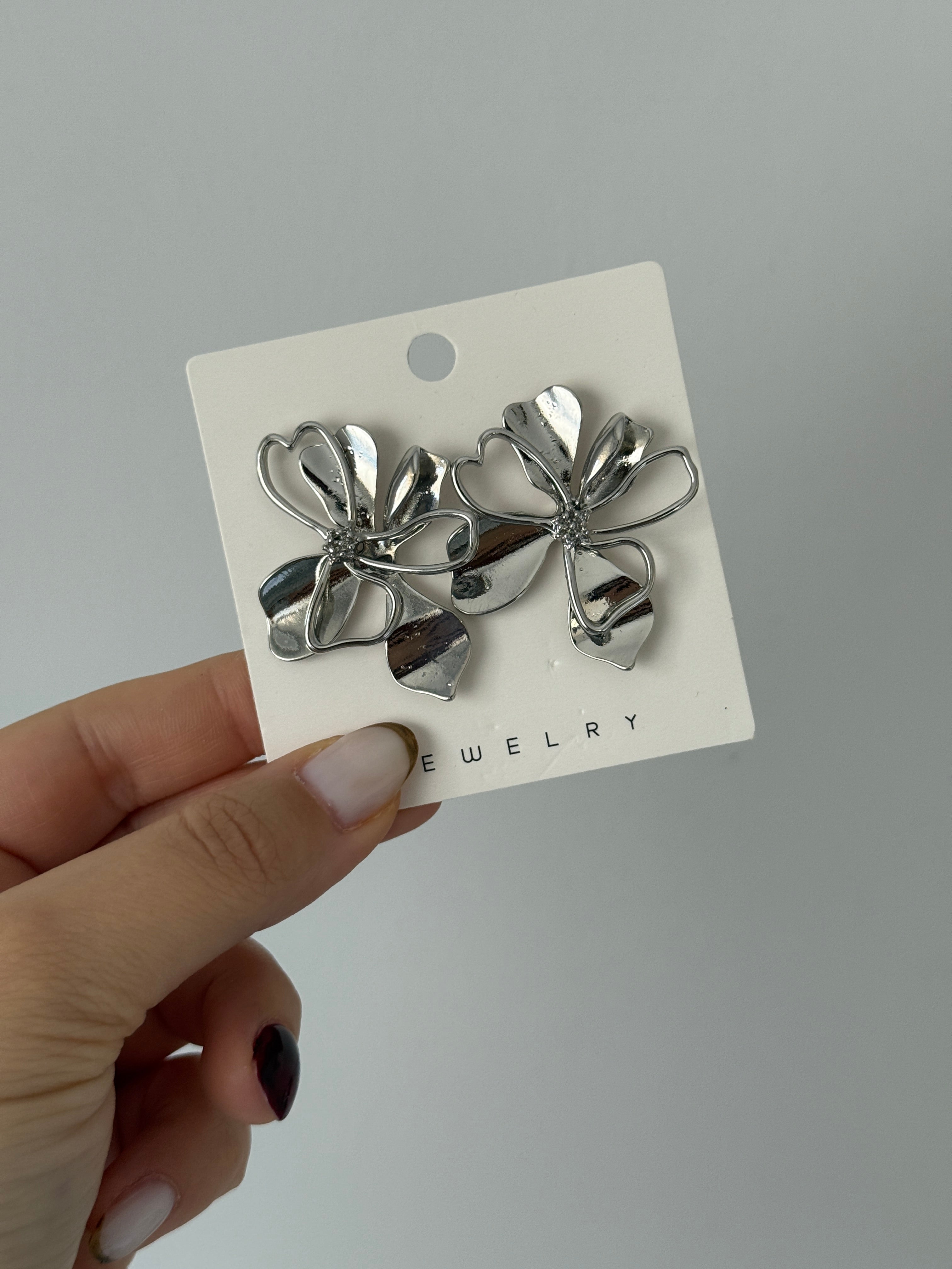 Çiçek Silver Küpe