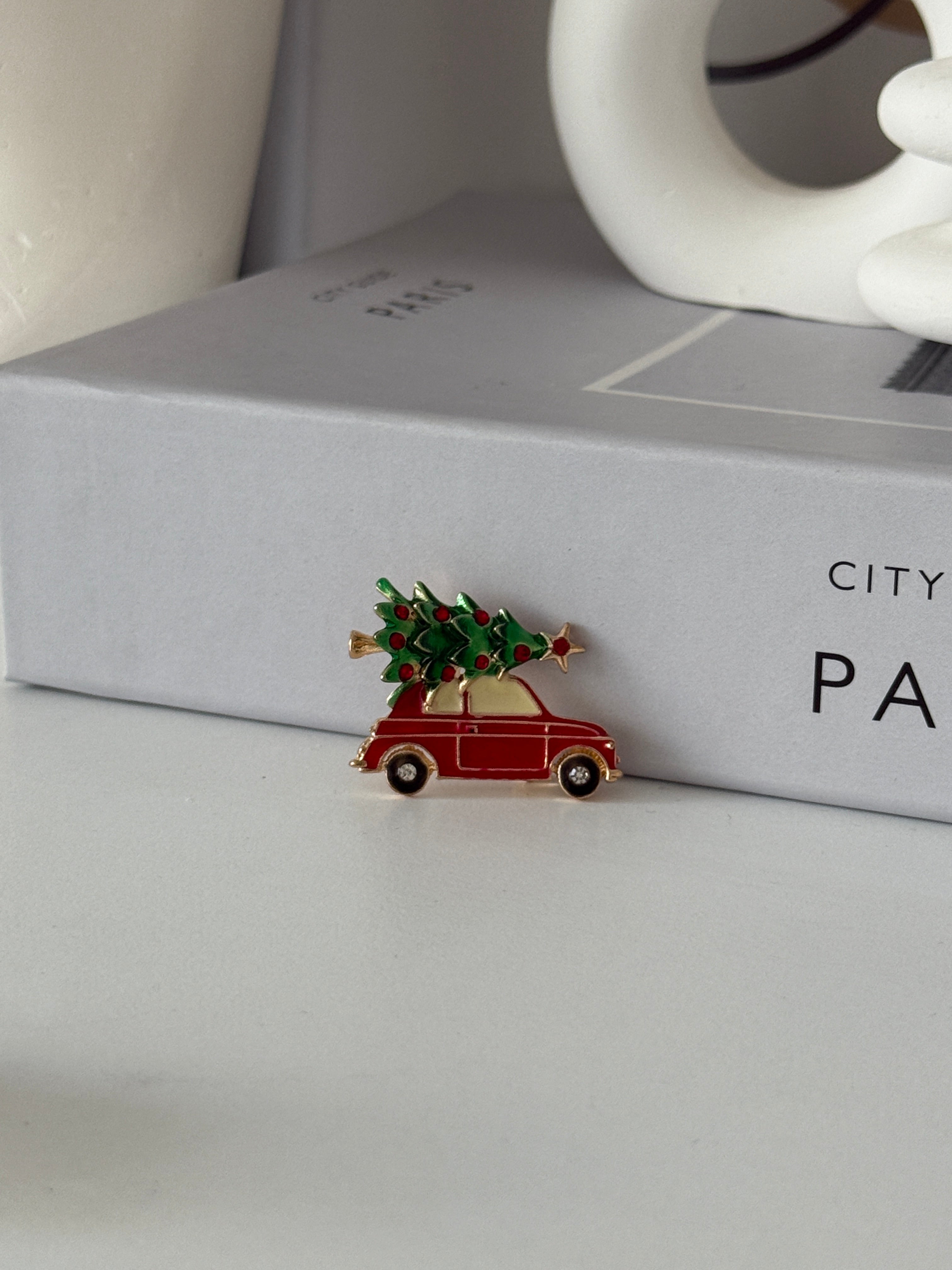 Yılbaşı Çam Ağacı Araba Broş