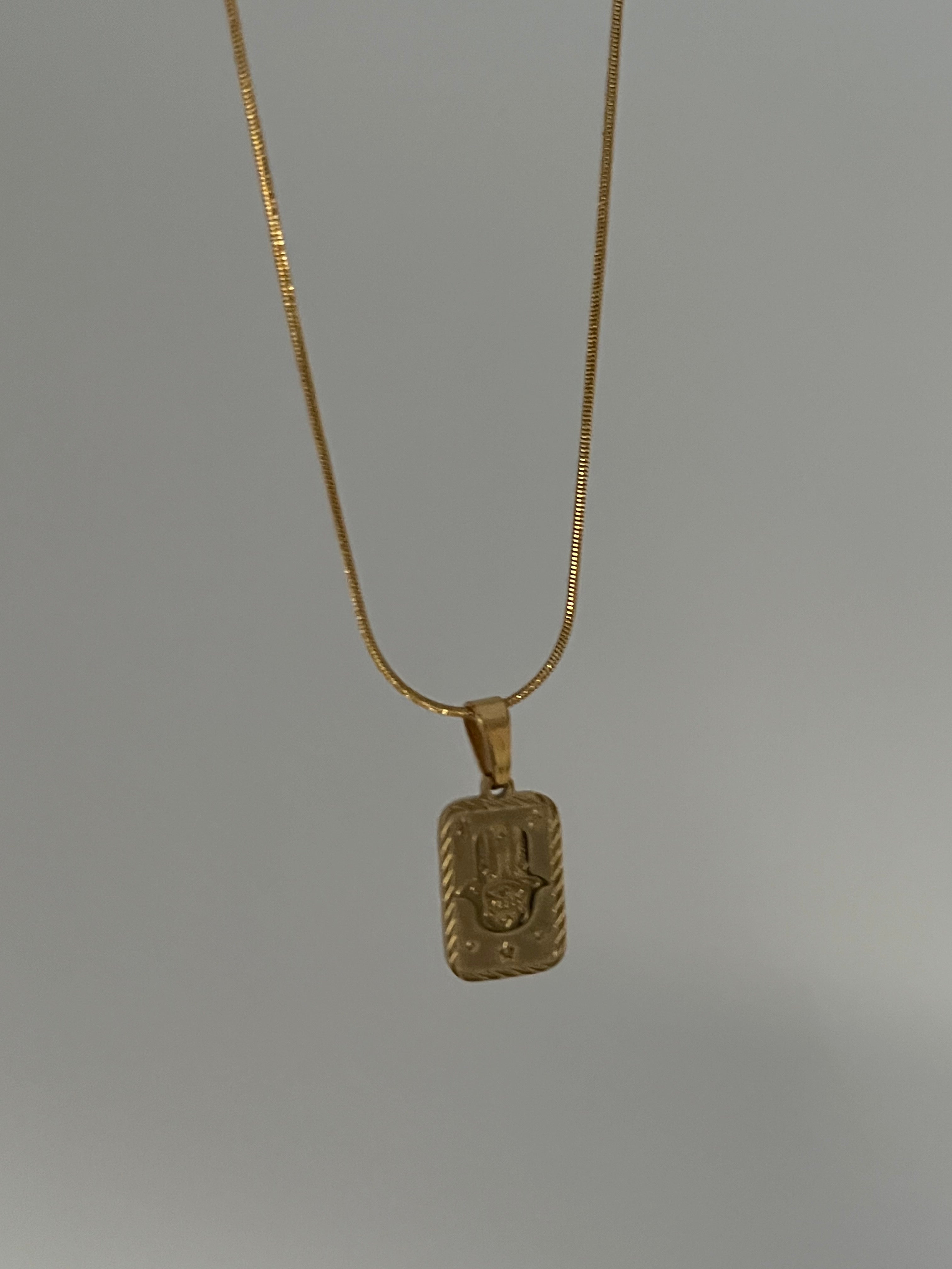 Çelik Fatıma Eli Vintage Kolye