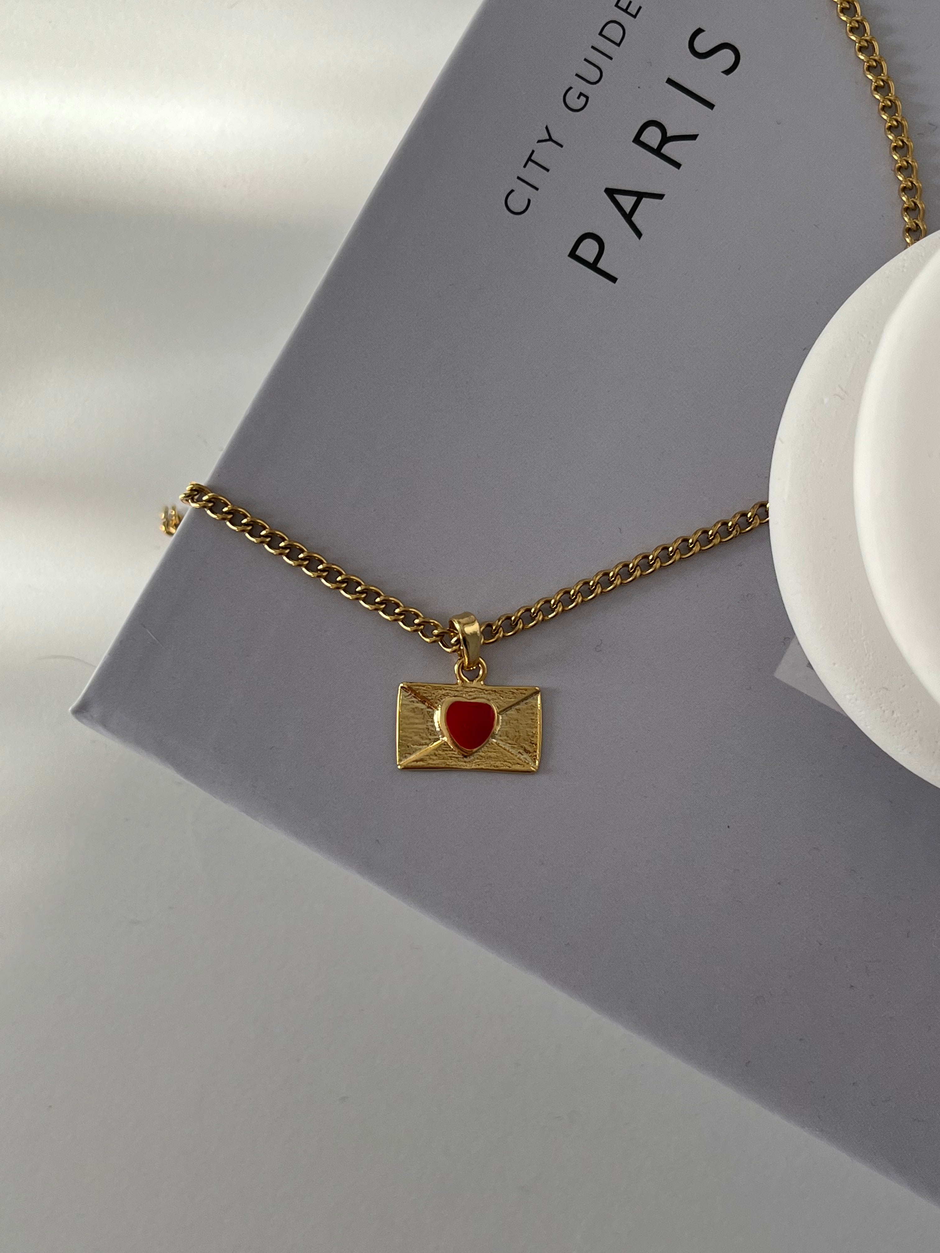 Özel Yapım Kalpli Mektup Aşk Kolyesi