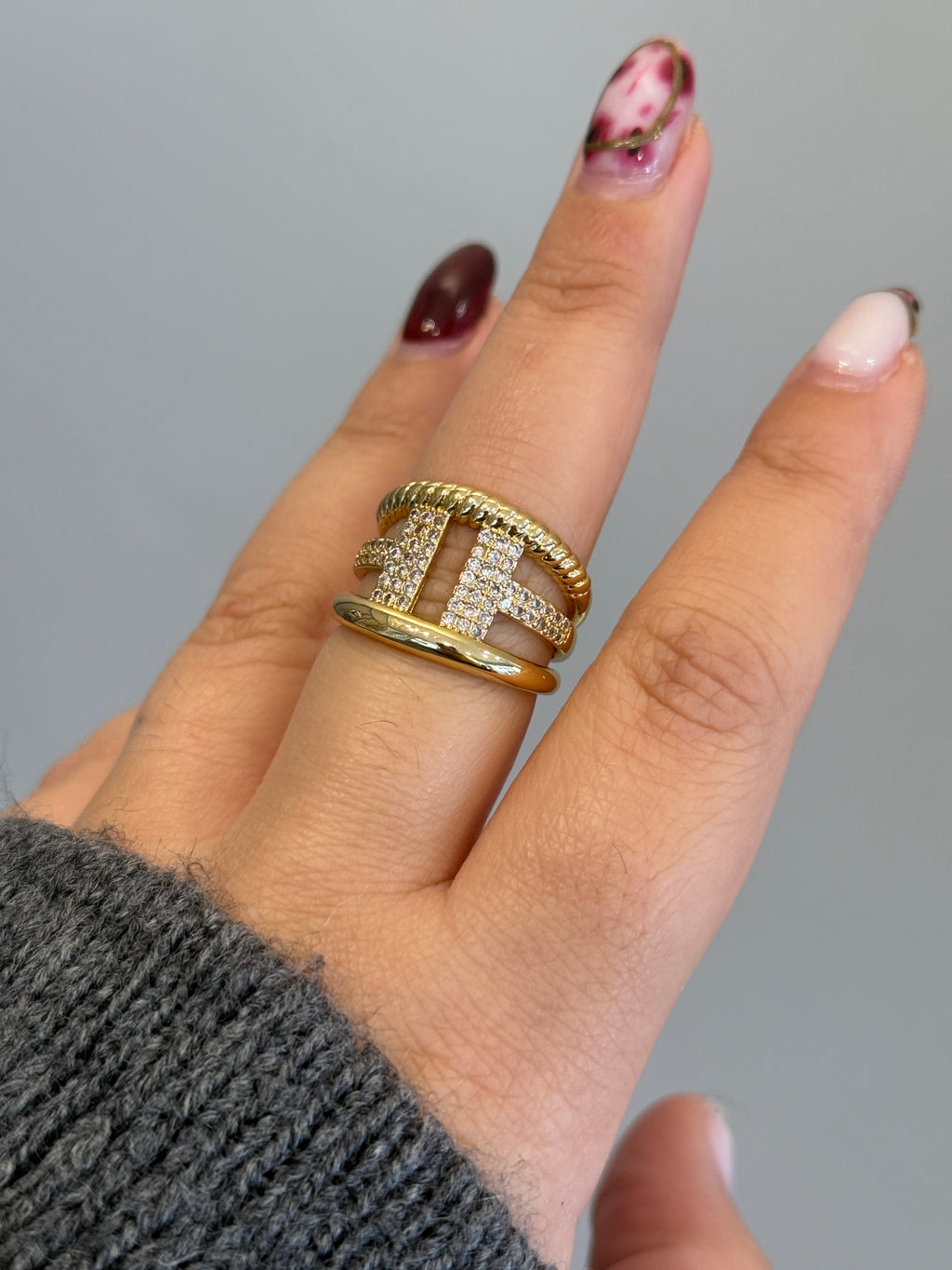 Gold Hermes Ayarlanabilir Yüzük