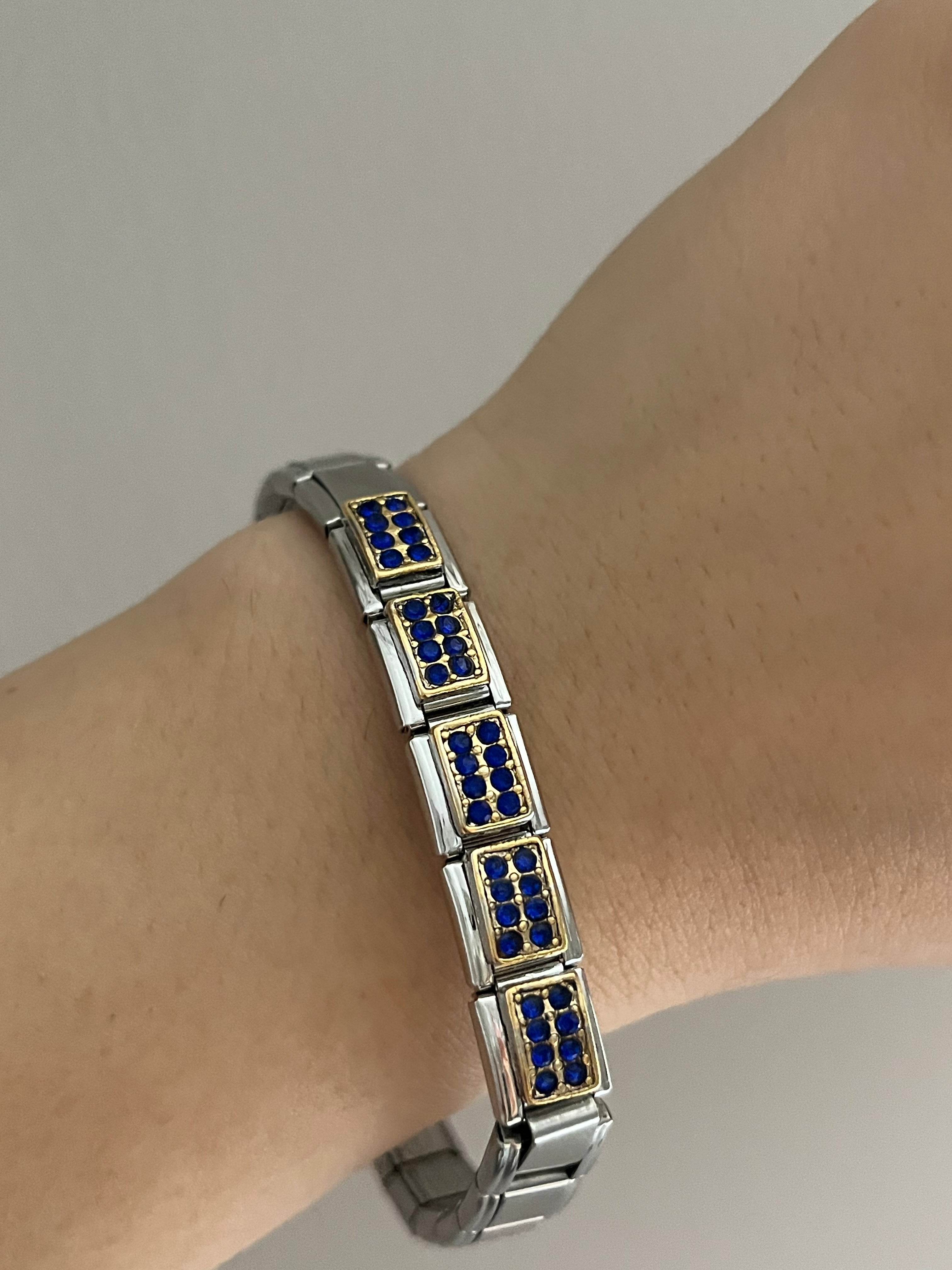 Çelik Nomination Charm Lacivert Boncuk