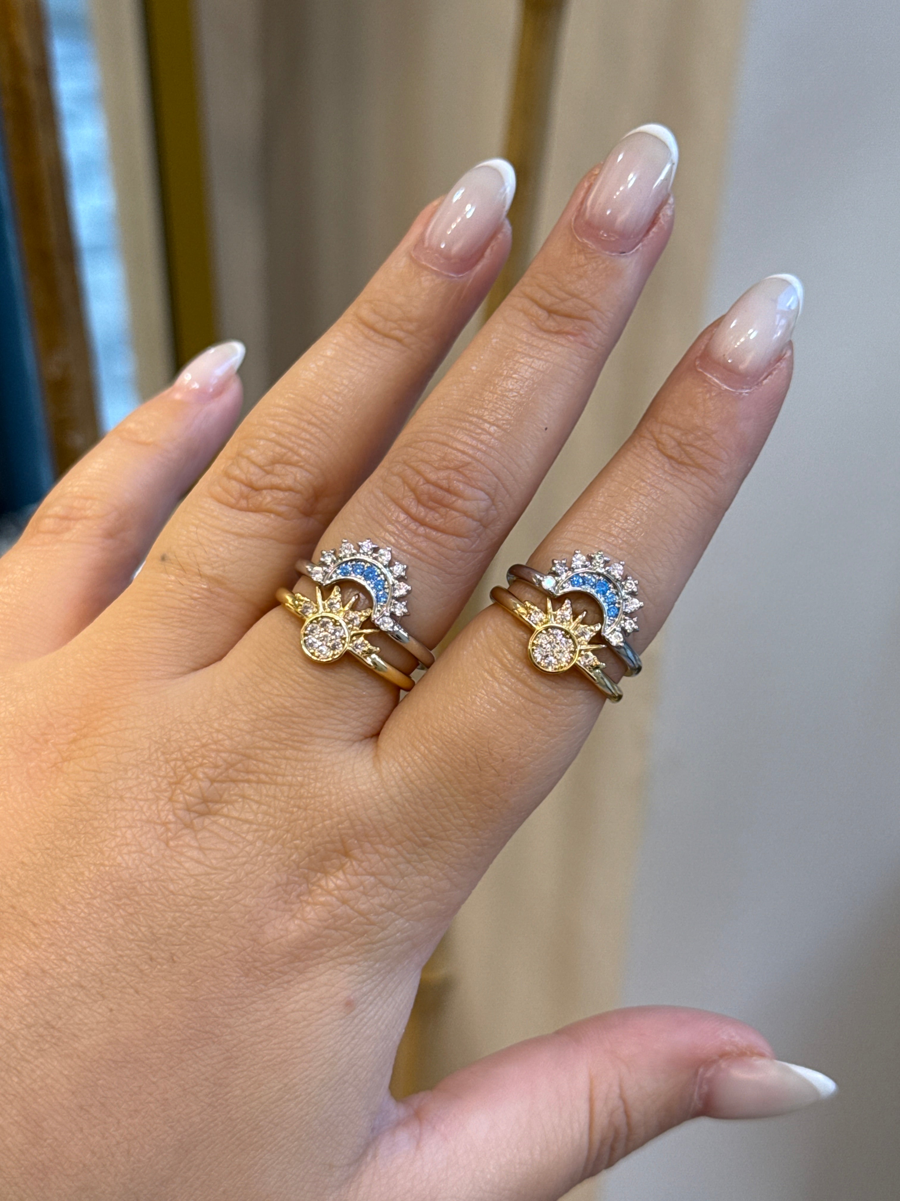 Pndr Güneş ve Ay Işıltısı Ayarlanabilir Yüzük