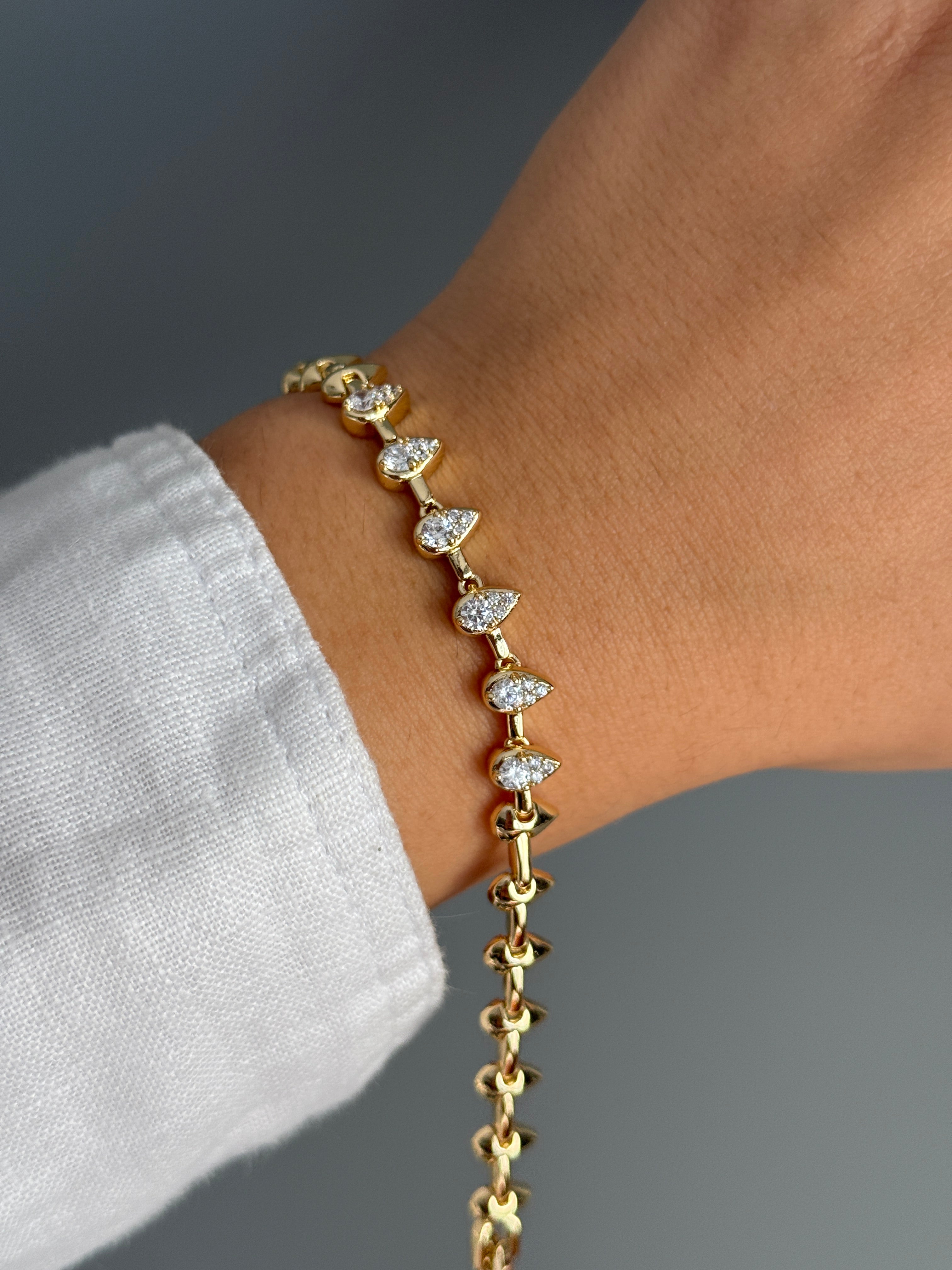 Xuping Taşlı Damla Ayarlanabilir Kuyumcu Bileklik