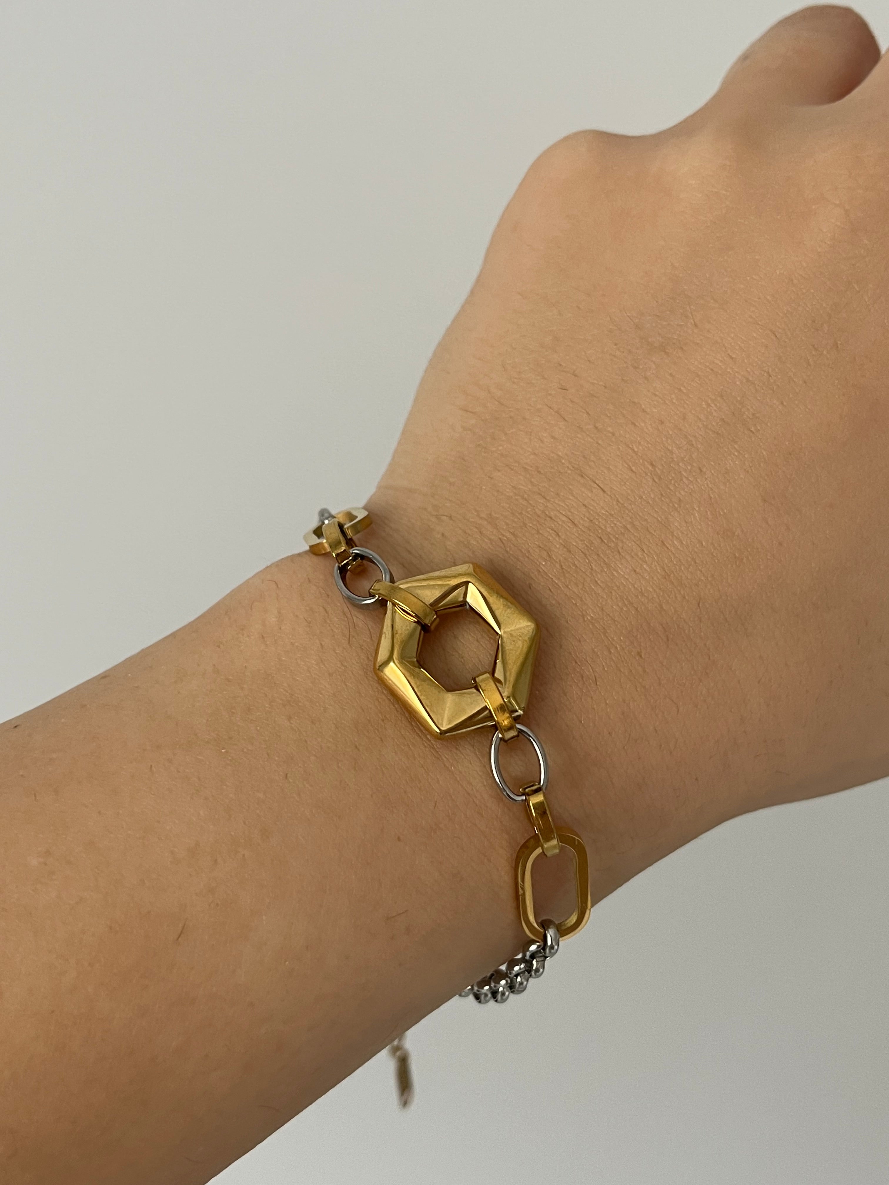 Çelik Vintage Etnik Desen Bileklik