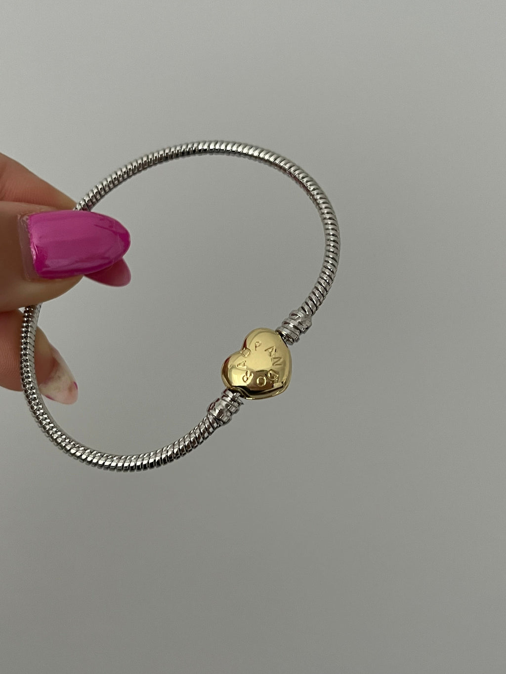 Çelik PNDR Marka Model Kalp Çift Renk Charm Bileklik