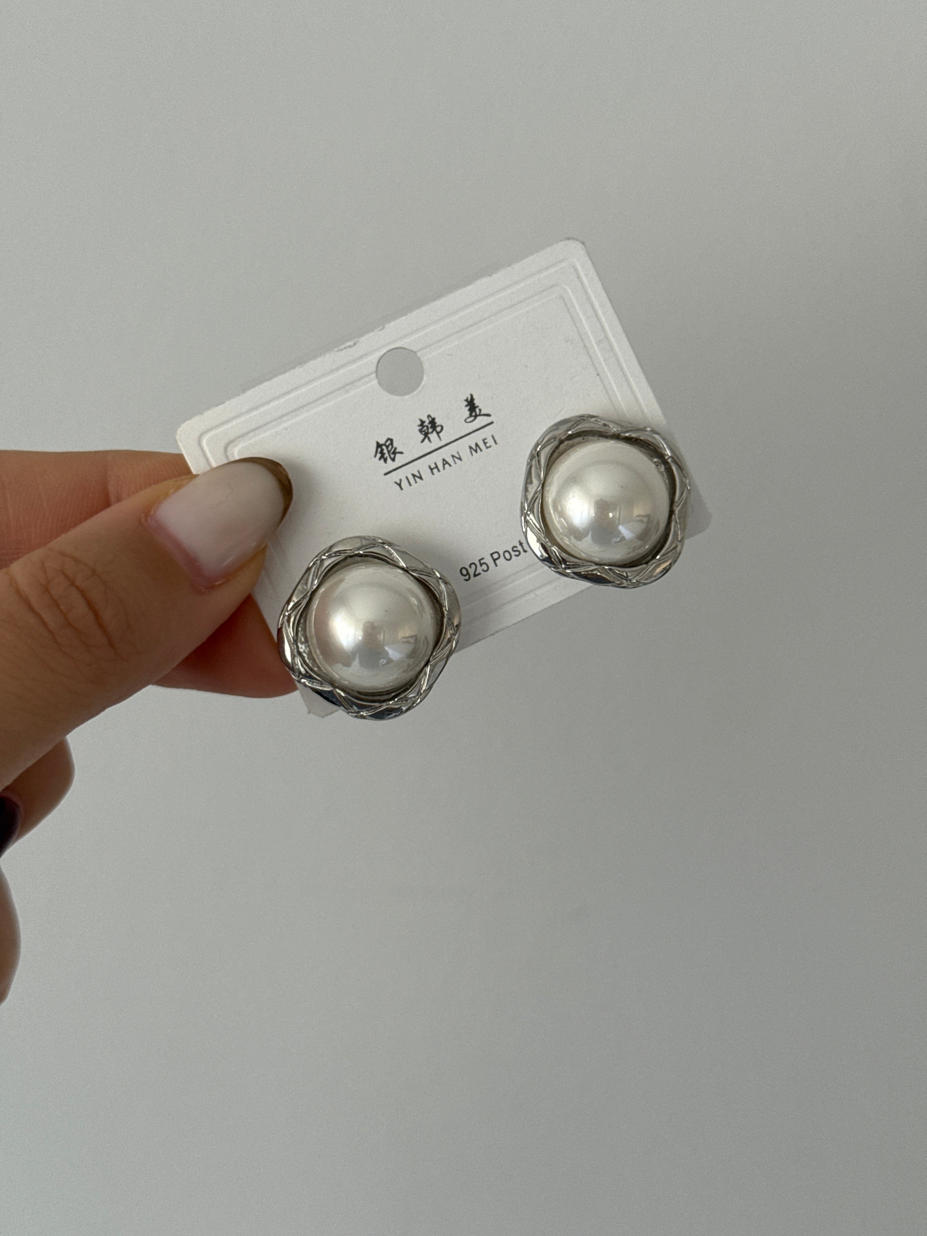 Silver Vintage İnci Küpe