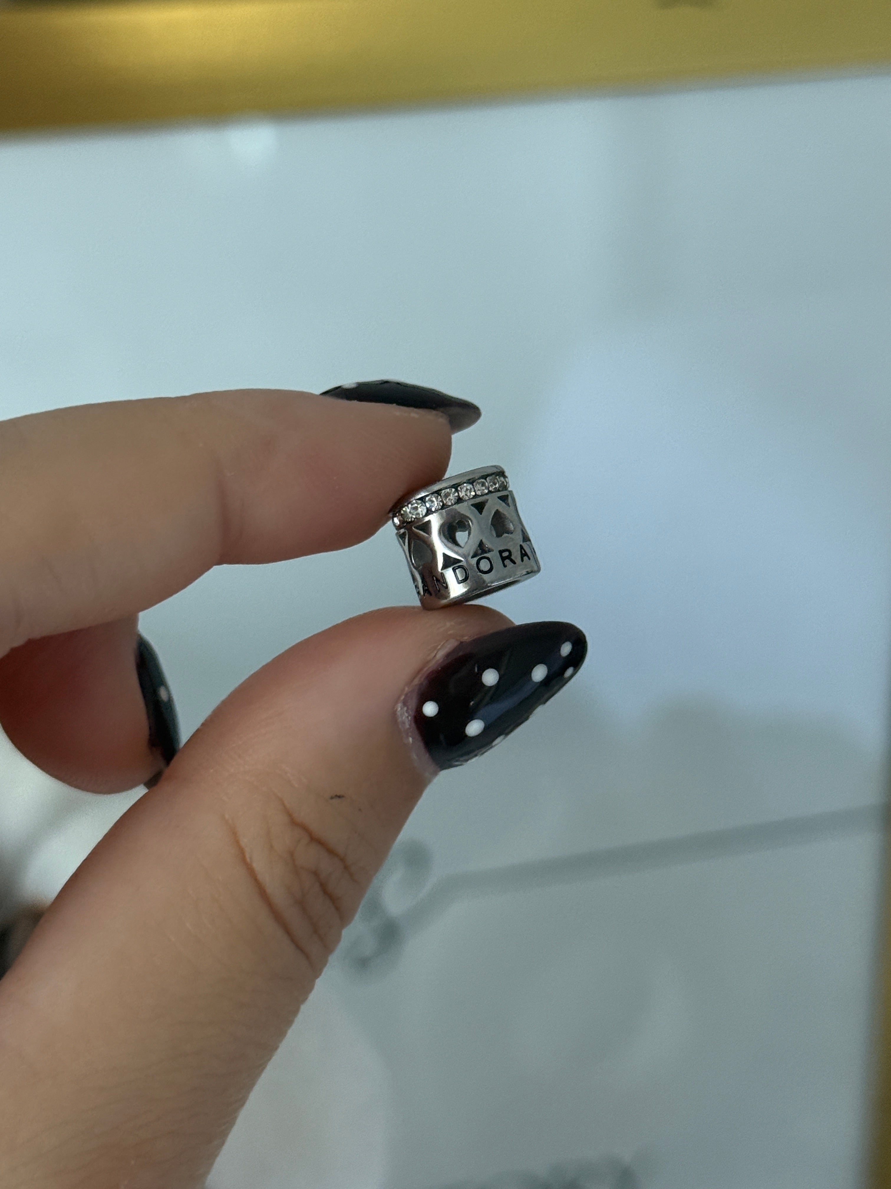 Çelik PNDR Taşlı Elips Charm
