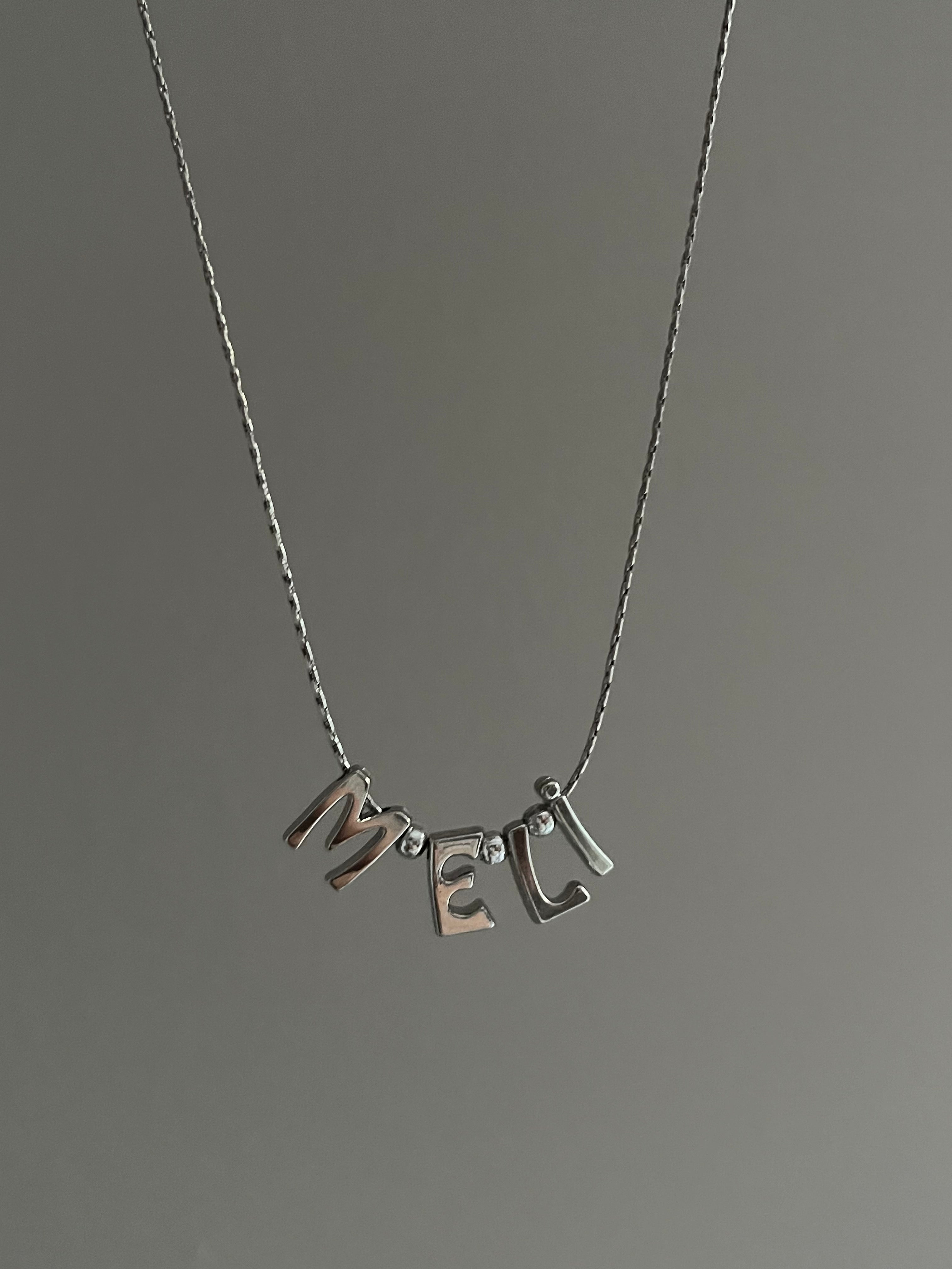 Kişiye Özel Kendin Tasarla Silver Bubble Harf Kolye