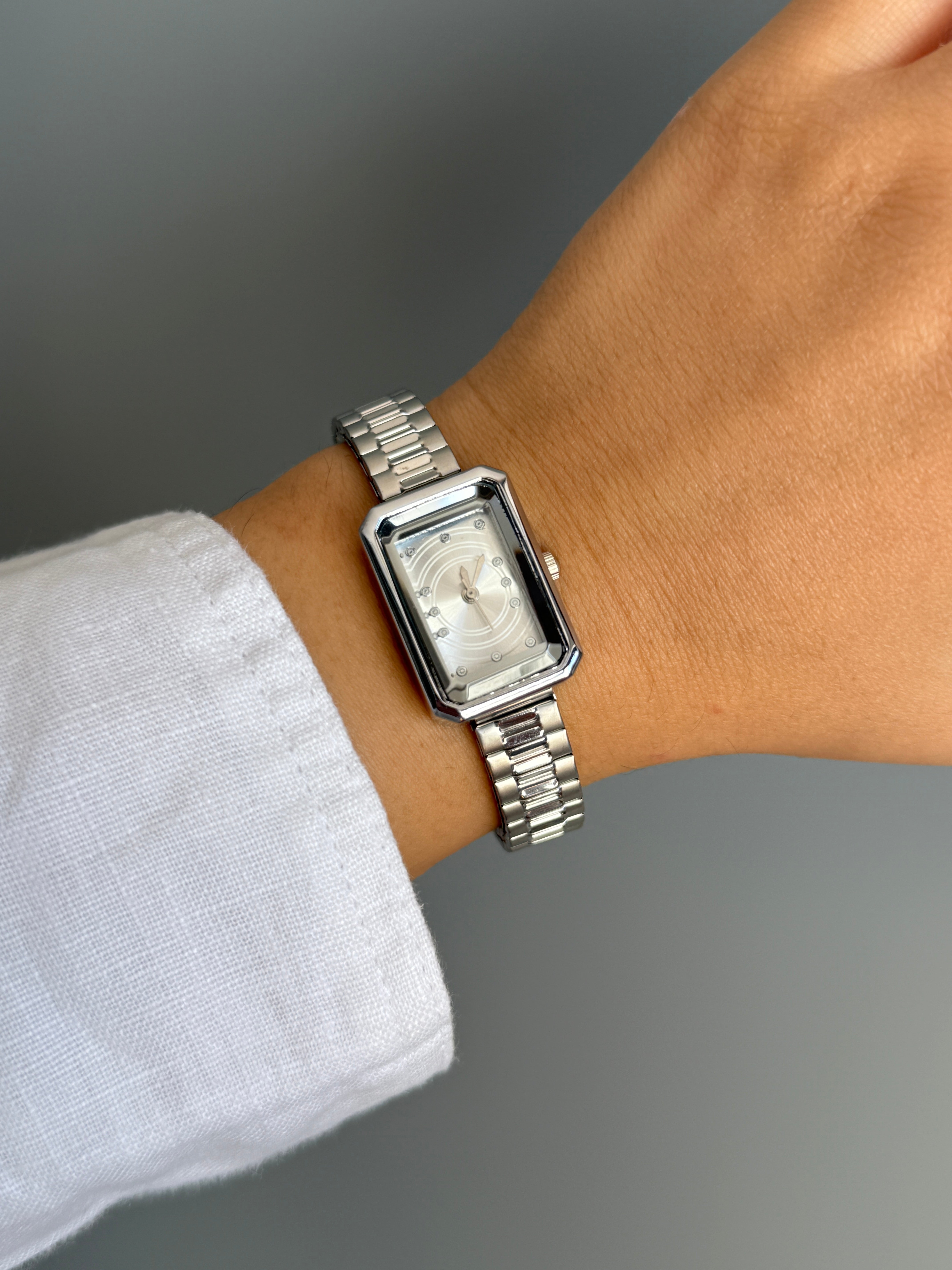 Çelik Kordon Marka Model Lastikli Silver Saat