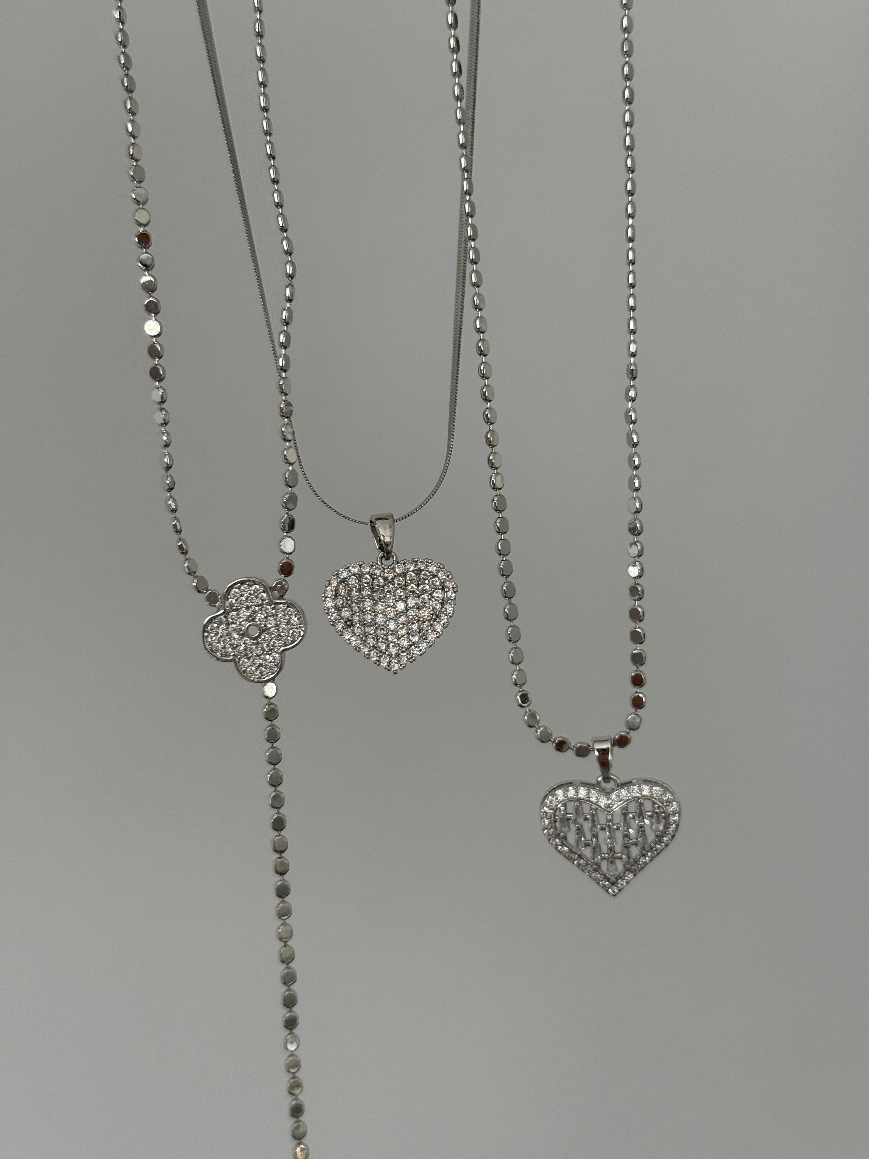 Çelik Silver Ezme Zincir Van Cl**f Y Kolye