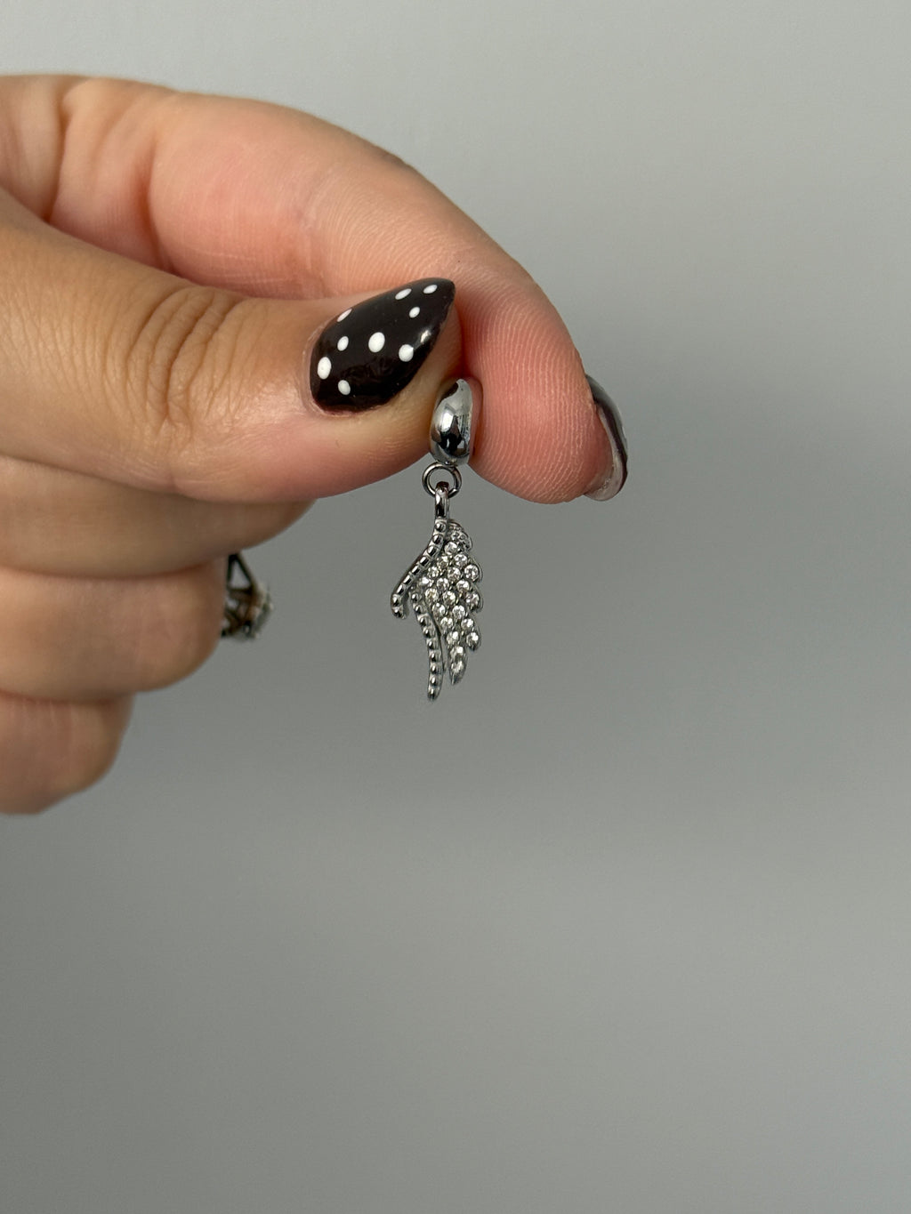 Çelik Taşlı Melek Kanat Charm