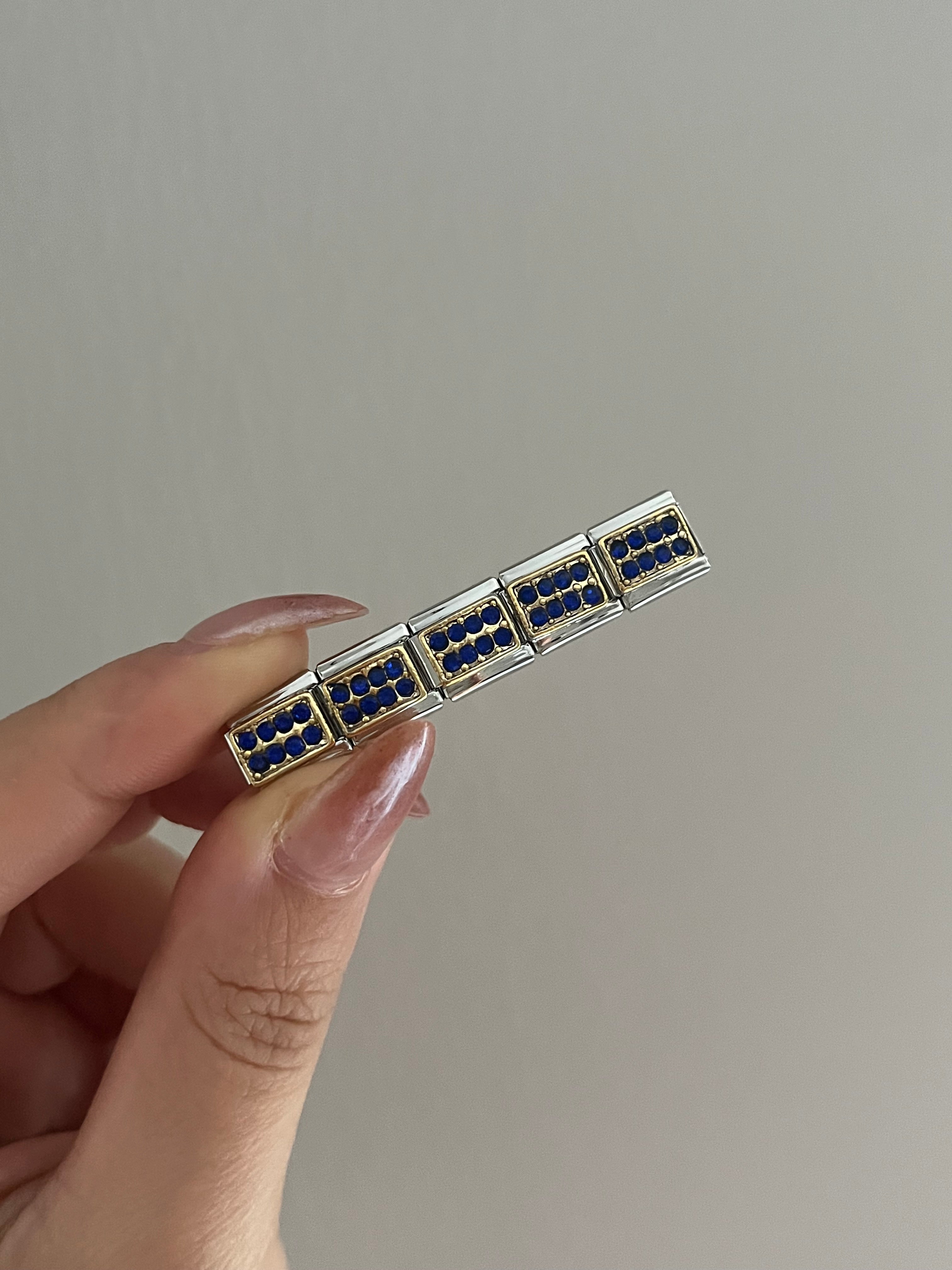 Çelik Nomination Charm Lacivert Boncuk