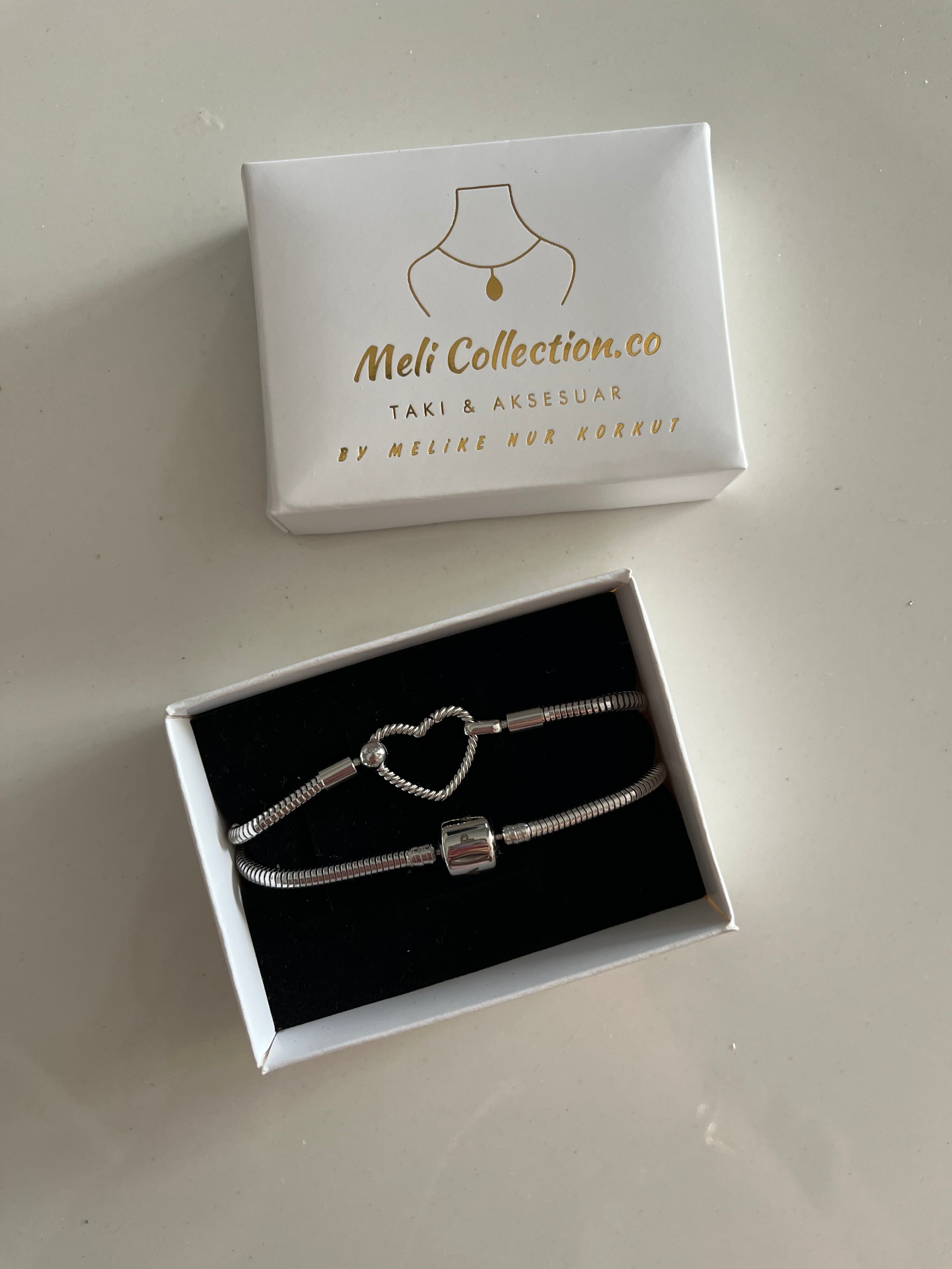 Çelik PNDR Elips Model Charm Bileklik