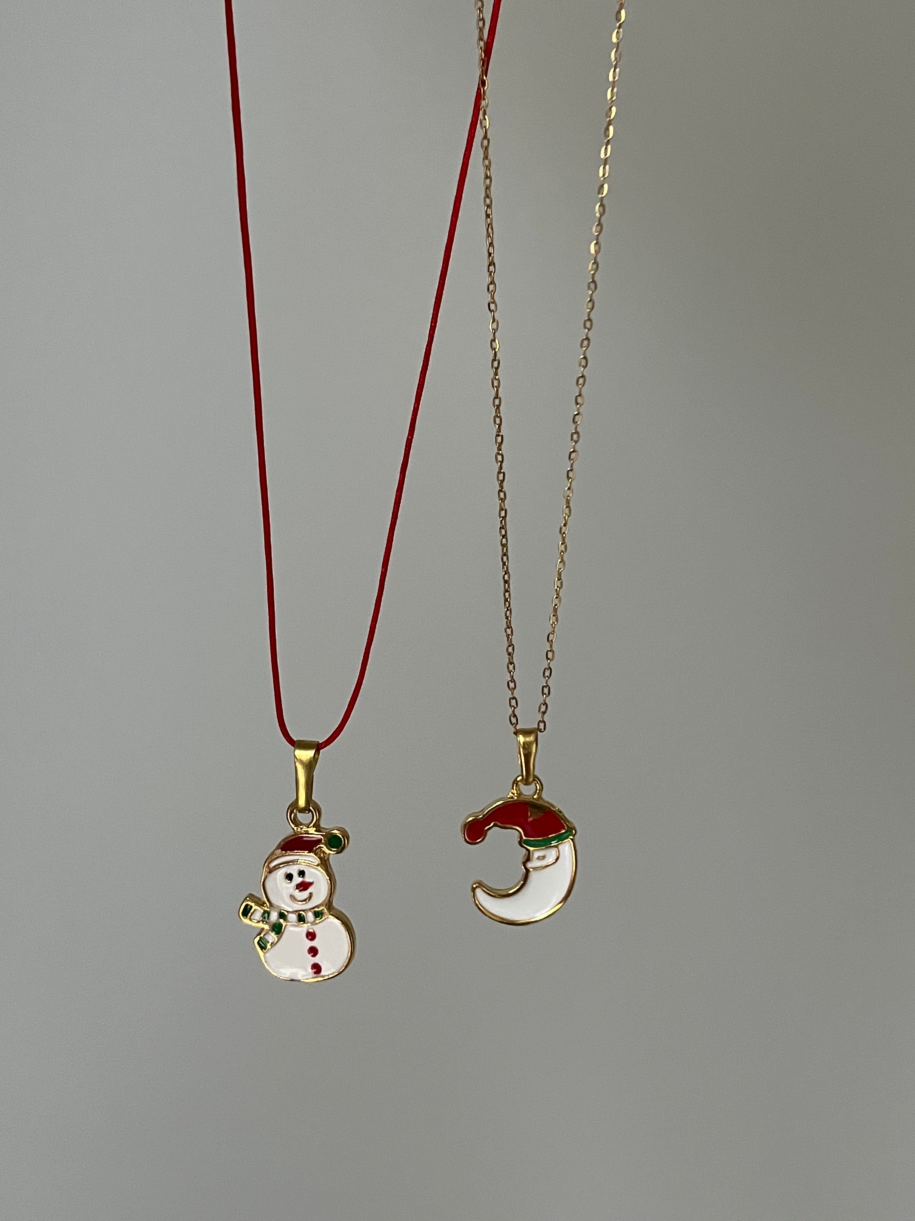 Özel Yapım Kardanadam ve Noel Ay Kolye