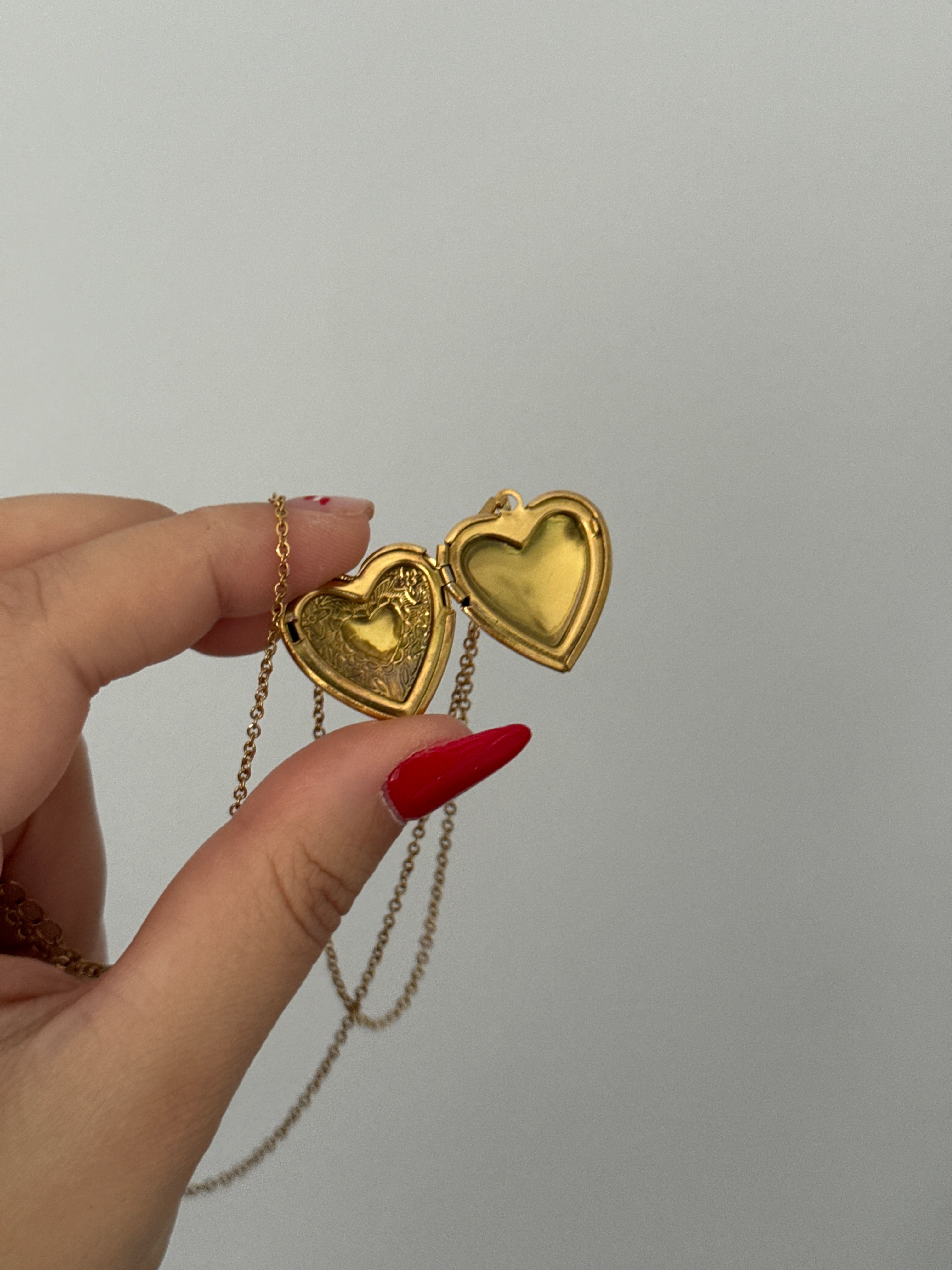 Çelik Resim Koyulabilen Kalp Vintage Kolye