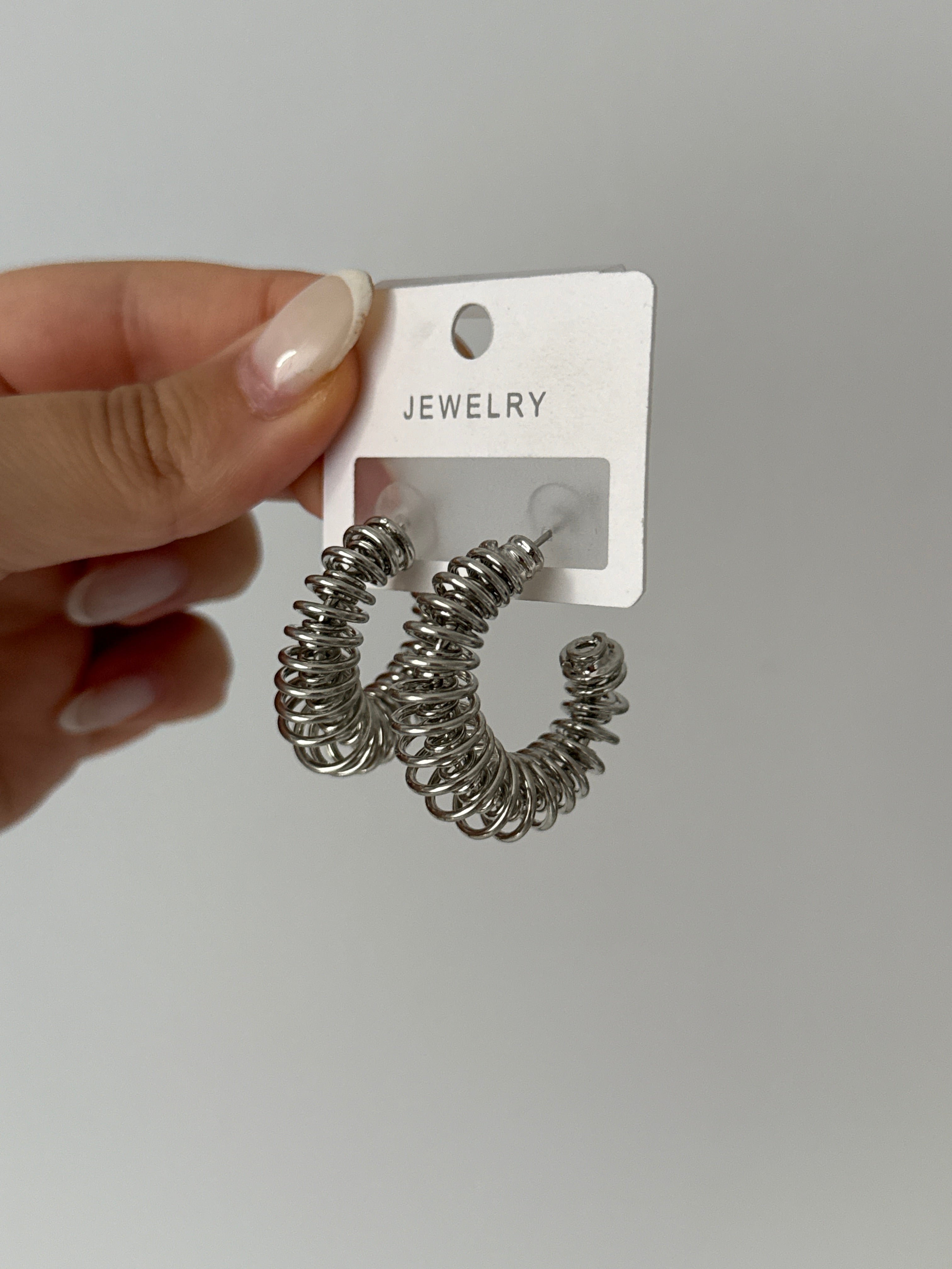 Silver Minica Halka Küpe