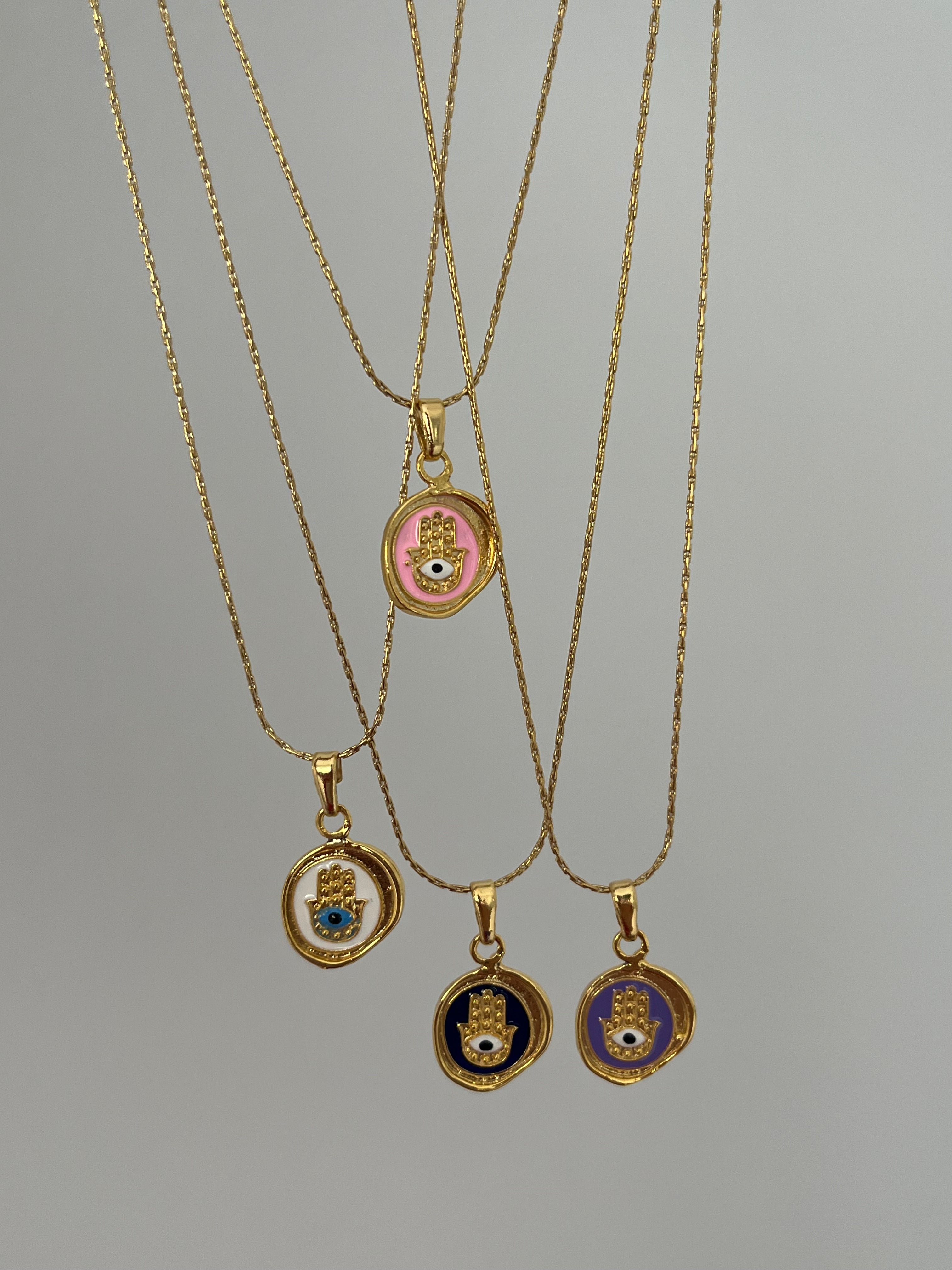 Özel Yapım Hamsa Renkli Kolyele