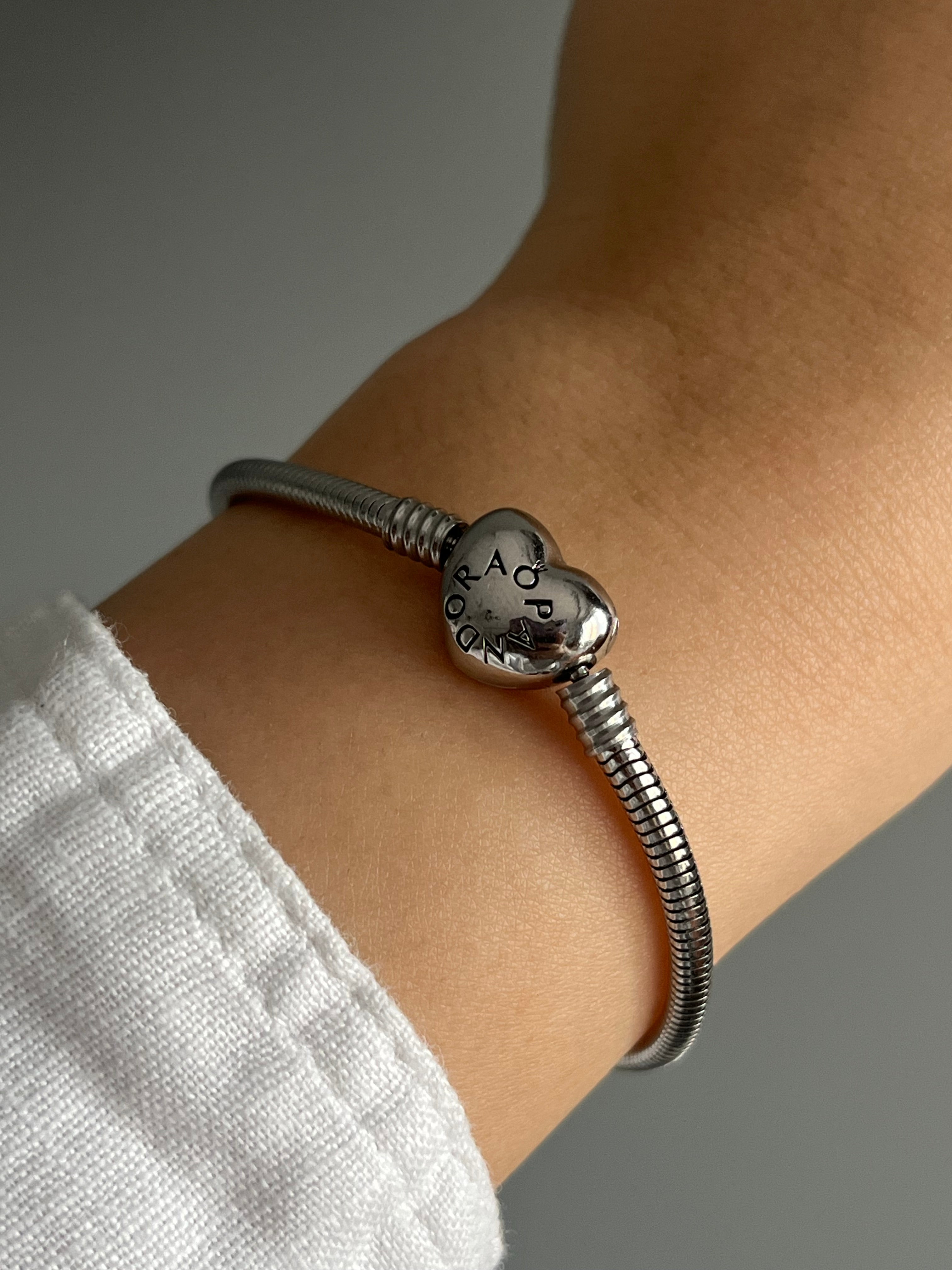 Çelik Silver Kalp Marka Muadil Model PNDR Charm Bileklik