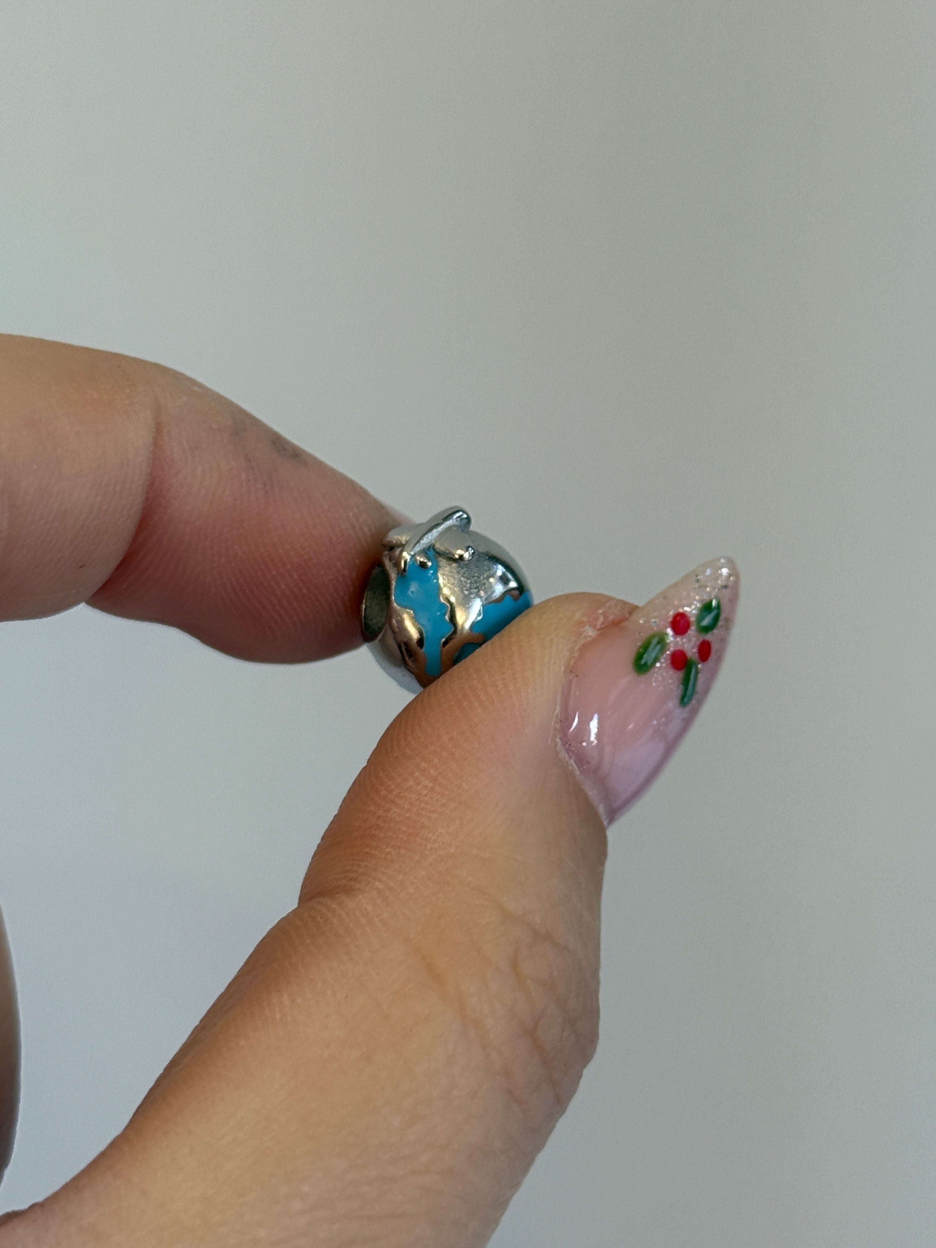 Çelik Silver Uçak Dünya Charm