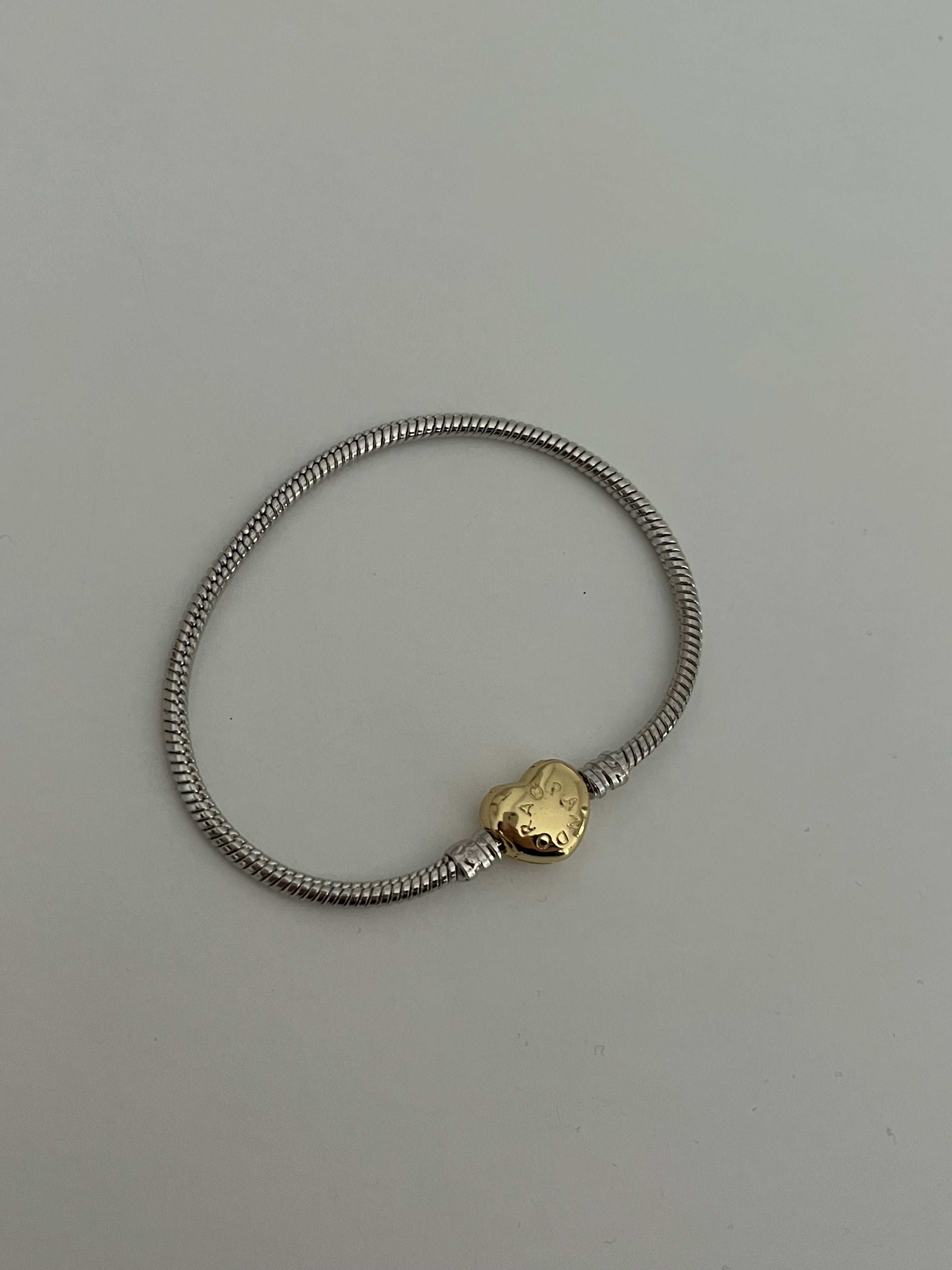 Çelik PNDR Marka Model Kalp Çift Renk Charm Bileklik