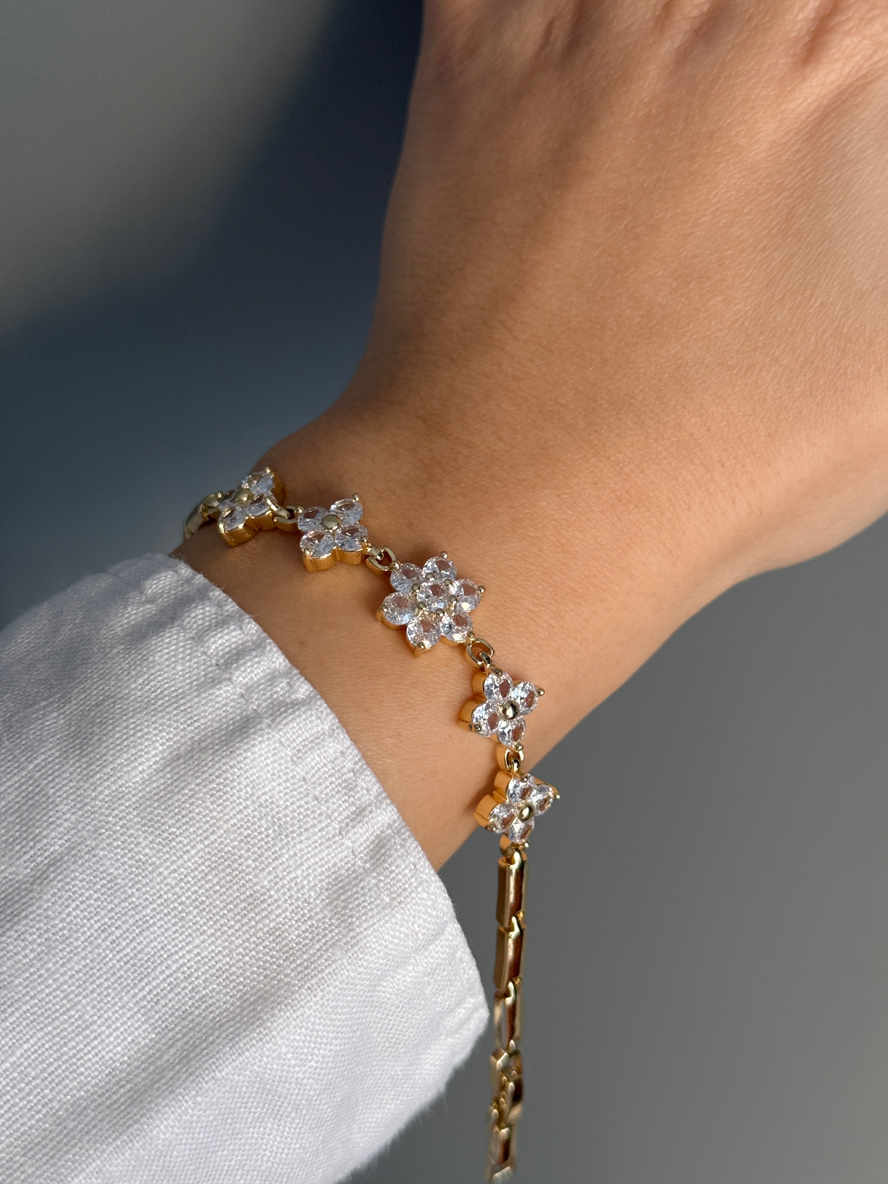 Xuping Taşlı Çiçek Ayarlanabilir Kuyumcu Model Bileklik