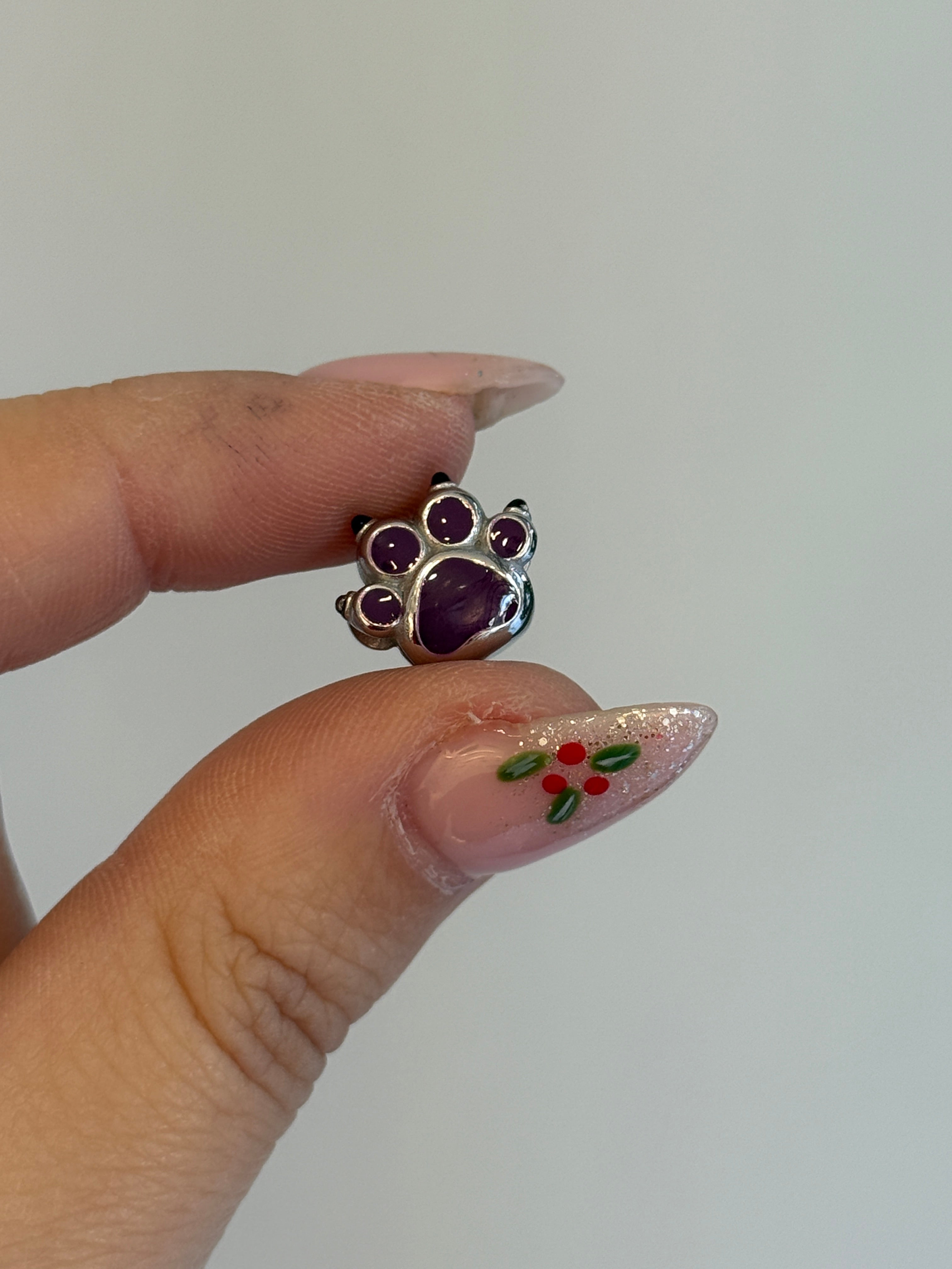 Çelik Kahve Kedi Patisi Charm