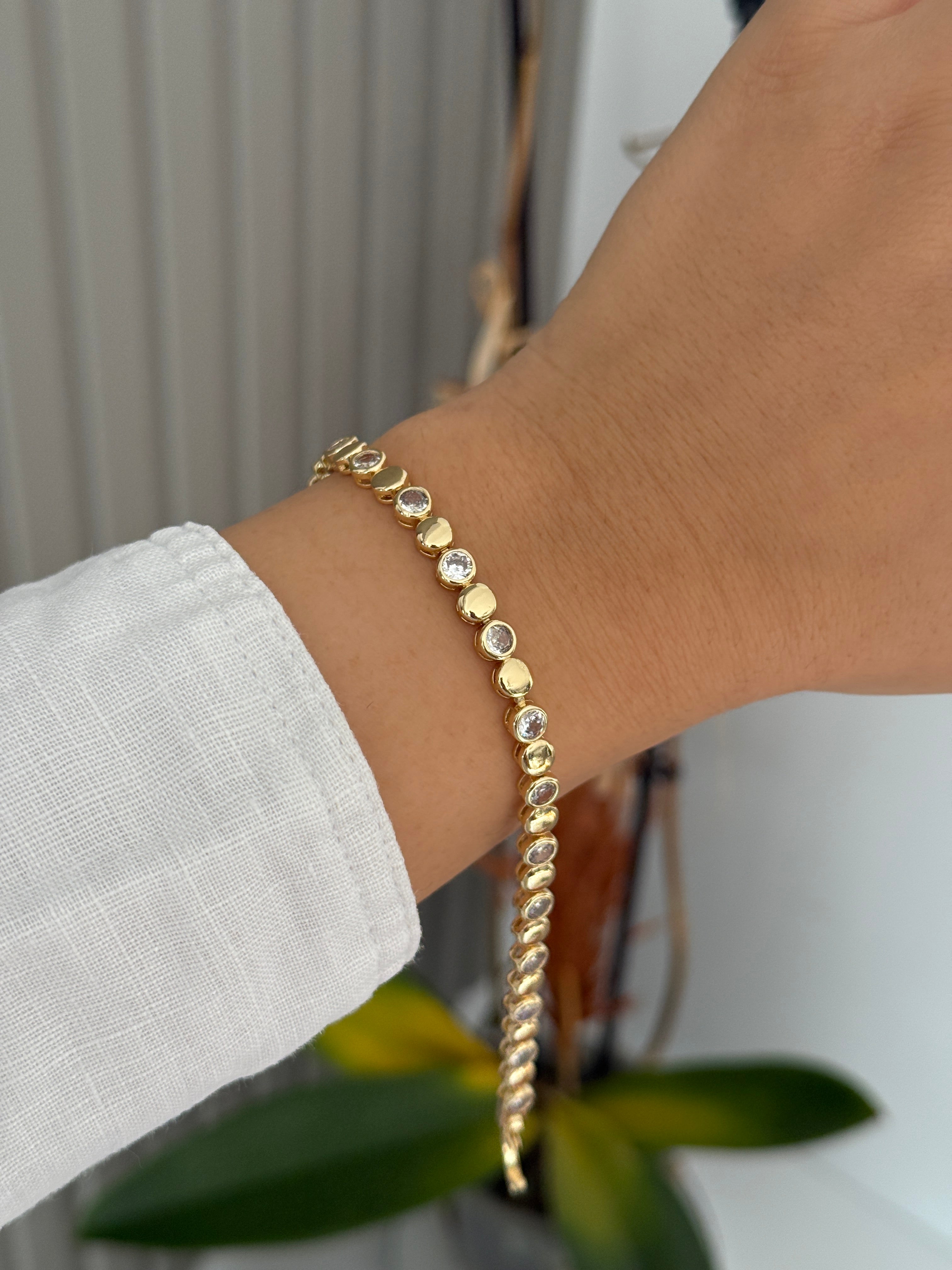 Xuping Sıralı Taşlı Yuvarlak Ayarlanabilir Kuyumcu Bileklik