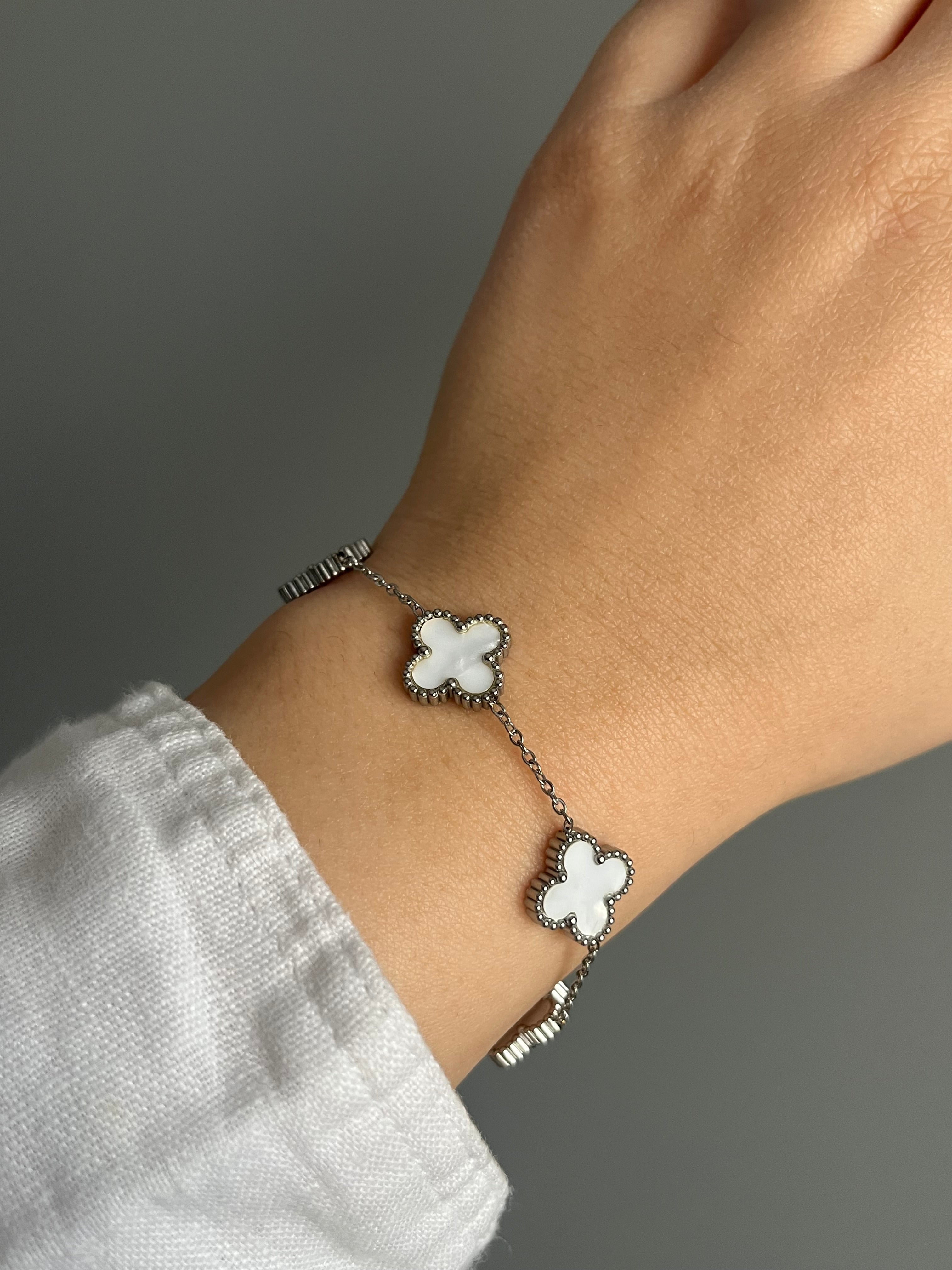 Çelik Orjinal Boy Van Cle*f Silver Bileklik