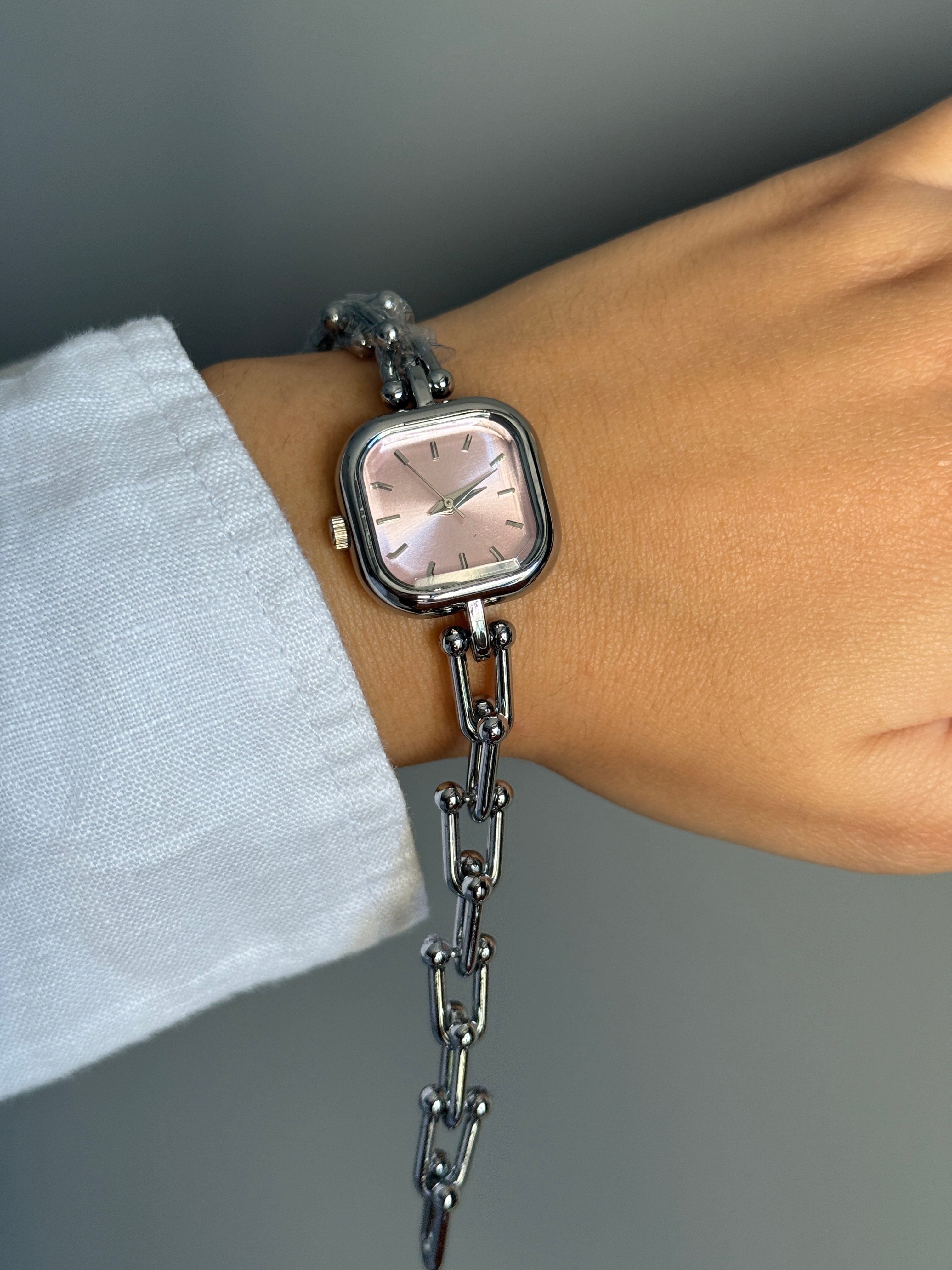 TiffanyC* Pembe Kadran Silver Saat