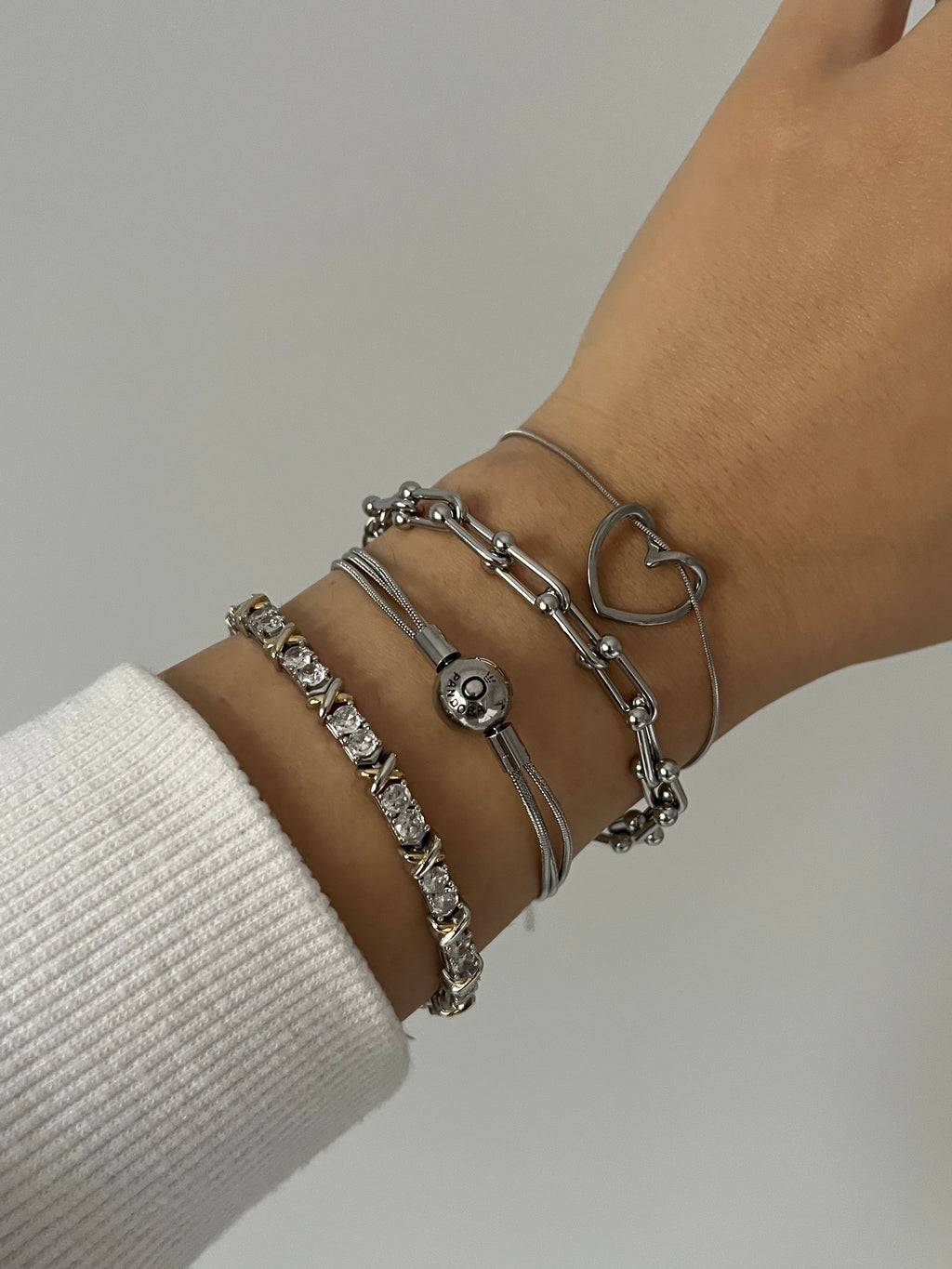 Çelik Çift Zincir PNDR Marka Model Bileklik