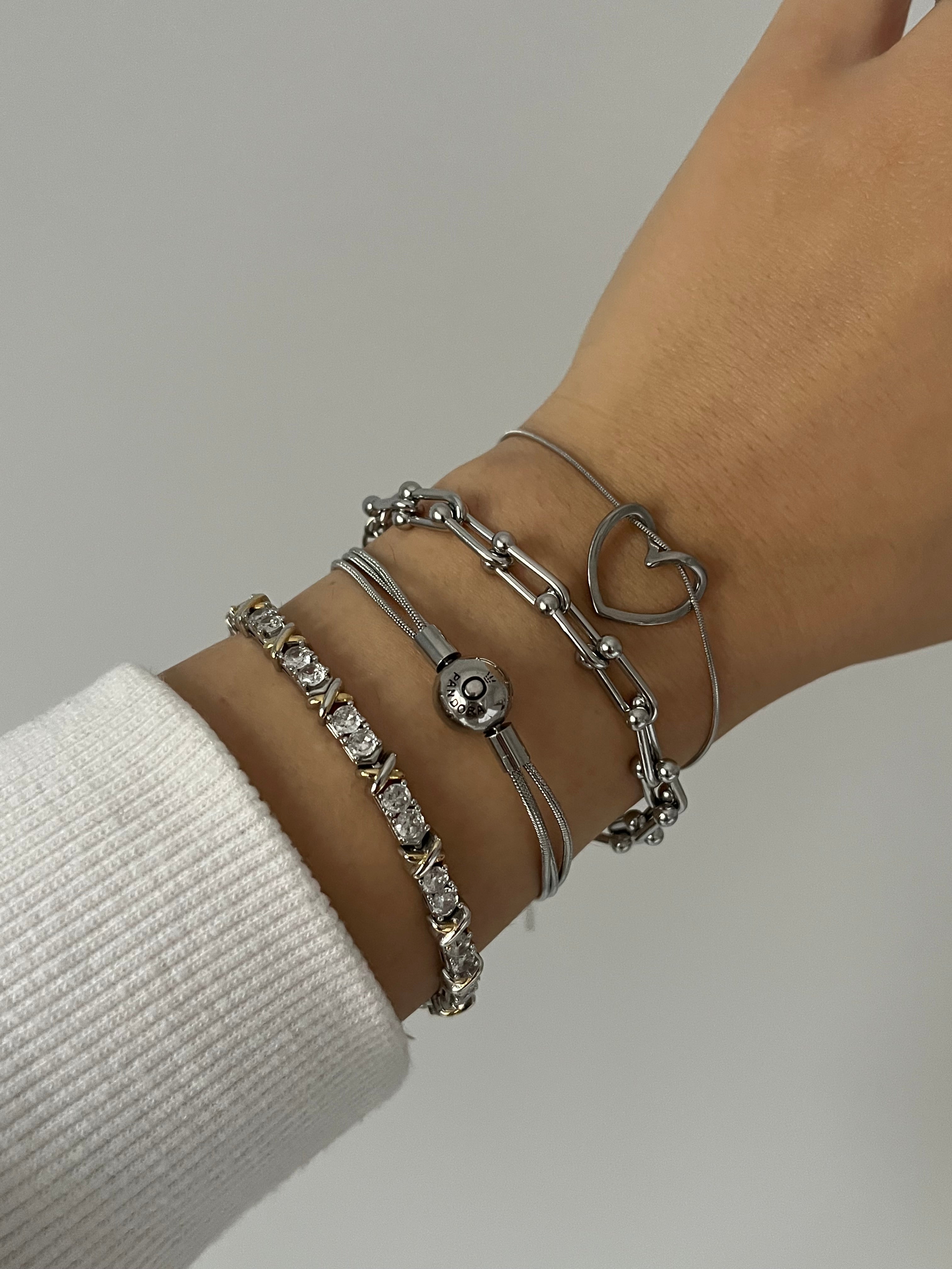 Çelik Çift Zincir PNDR Marka Model Bileklik