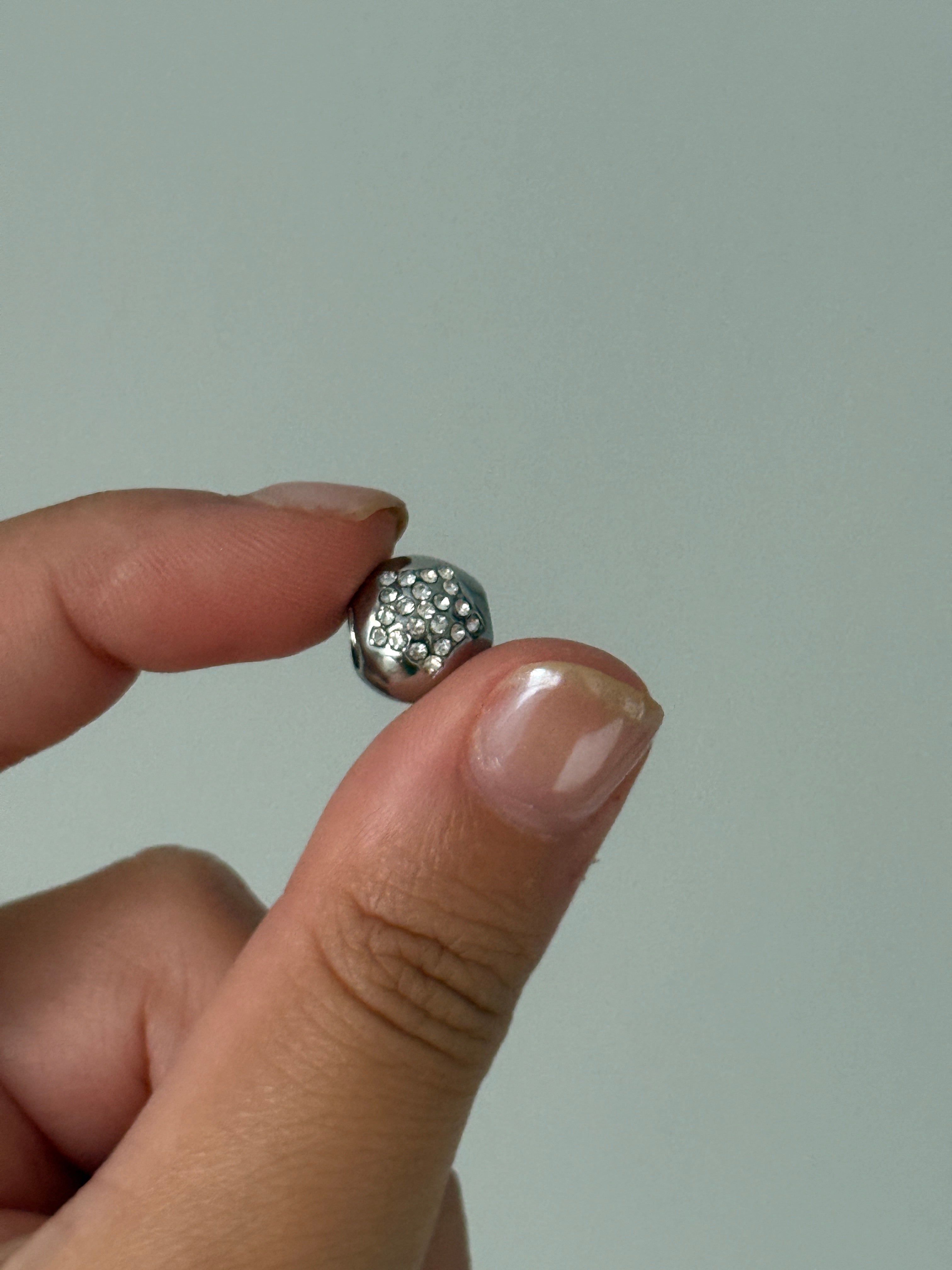 Çelik Top Taşlı Yıldız Charm