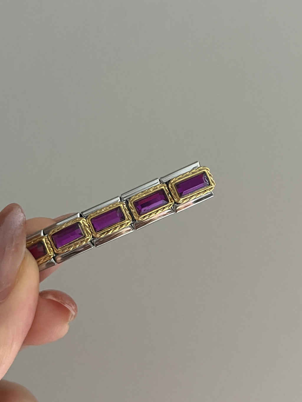 Çelik Nomination Mor Taş Charm